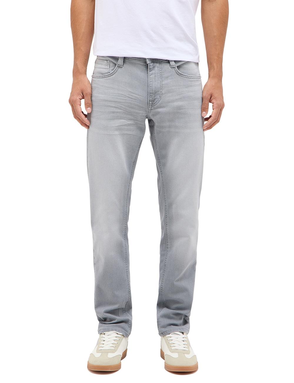 Slim-Fit-Jeans Mustang "Herren Style Oregon Slim K", Herren, Gr. 36, LäNge 32, 403 Grau, Denim/Jeans, 82% Baumwolle, 17% Polyester, 1% Elasthan, Unifarben, Slim Fit, Jeans Slim-Fit-Jeans