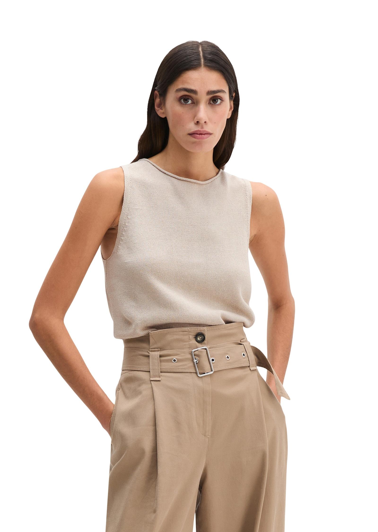 Strickpullover Marc O'polo "Aus Organic Cotton-Leinen-Mix", Damen, Gr. Xl, Grau Silk, Obermaterial: 52% Baumwolle, 48% Leinen, Unifarben, Rundhals, Pullover Strickpullover