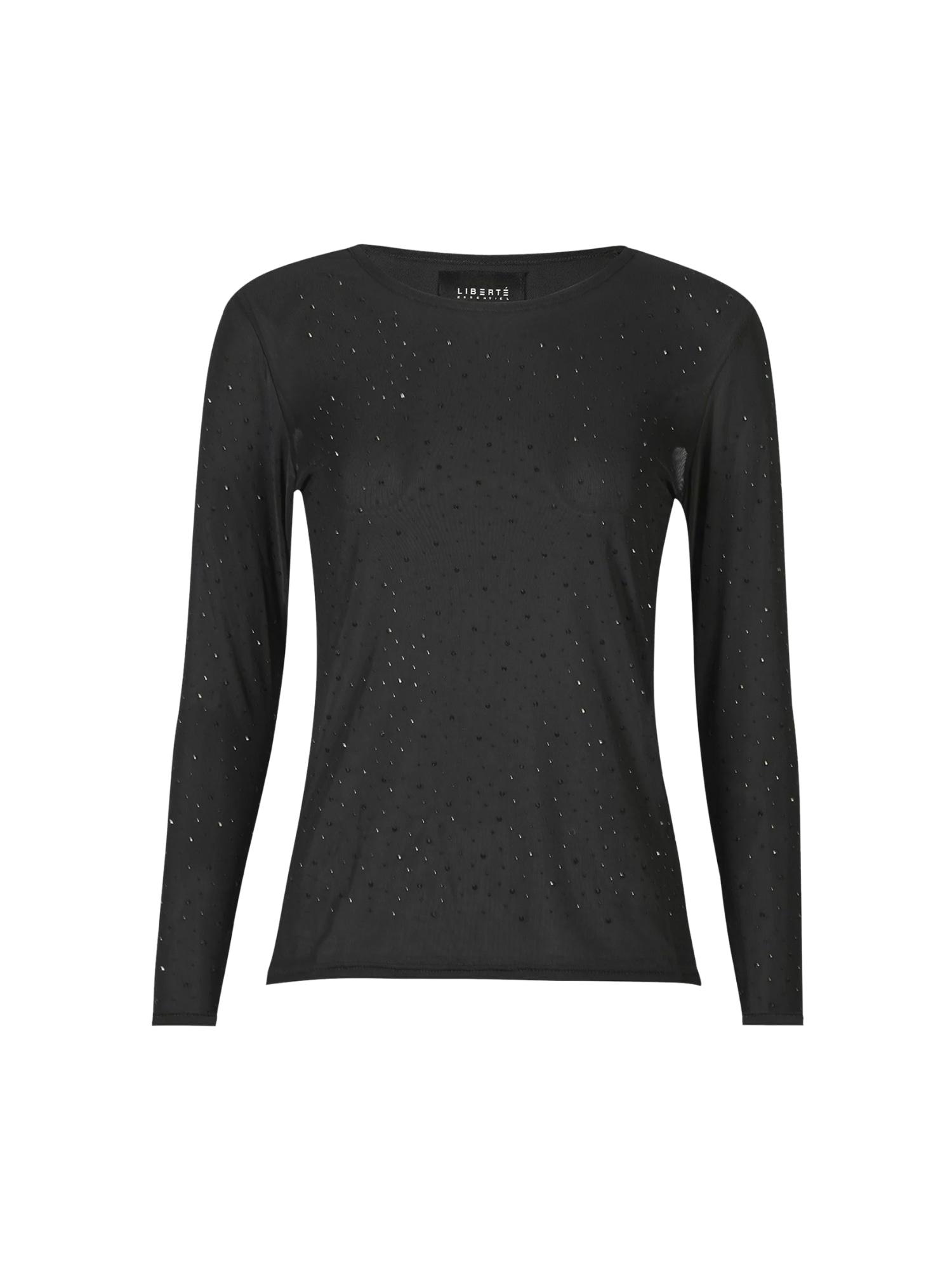Langarmhemd LibertÉ Essentiel "Liberté Essentiel Shirt Mesh", Damen, Gr. Xs, NormalgrößEn, Schwarz Schwarz Diamond Dot, Obermaterial: 95% Polyester, 5% Elasthan, Hemden
