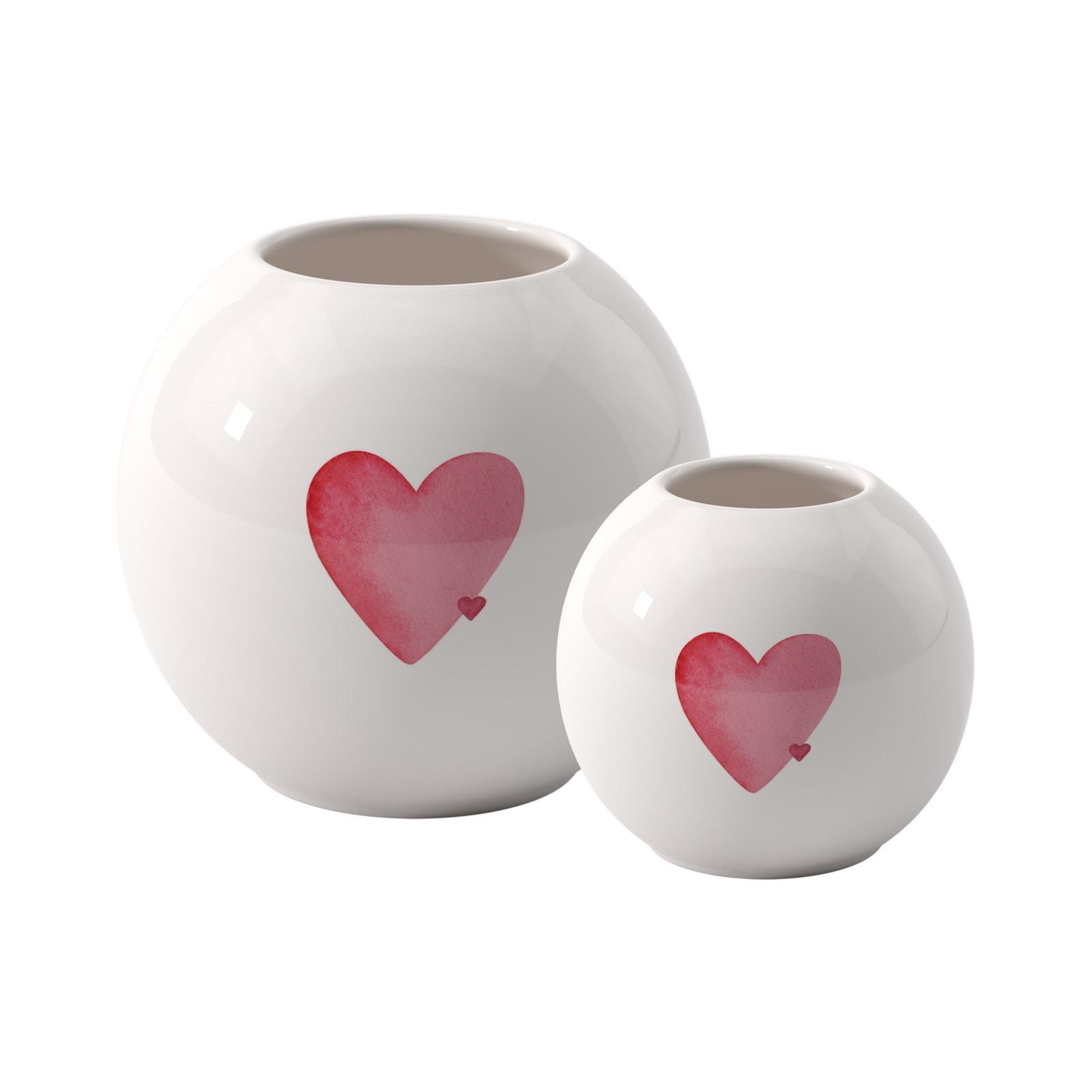 Dekovase "Vasen-Set With Love 2Er Set Weiß", Weiß, B:2Cm H:2Cm T:2Cm, Like. By Villeroy & Boch, Vasen