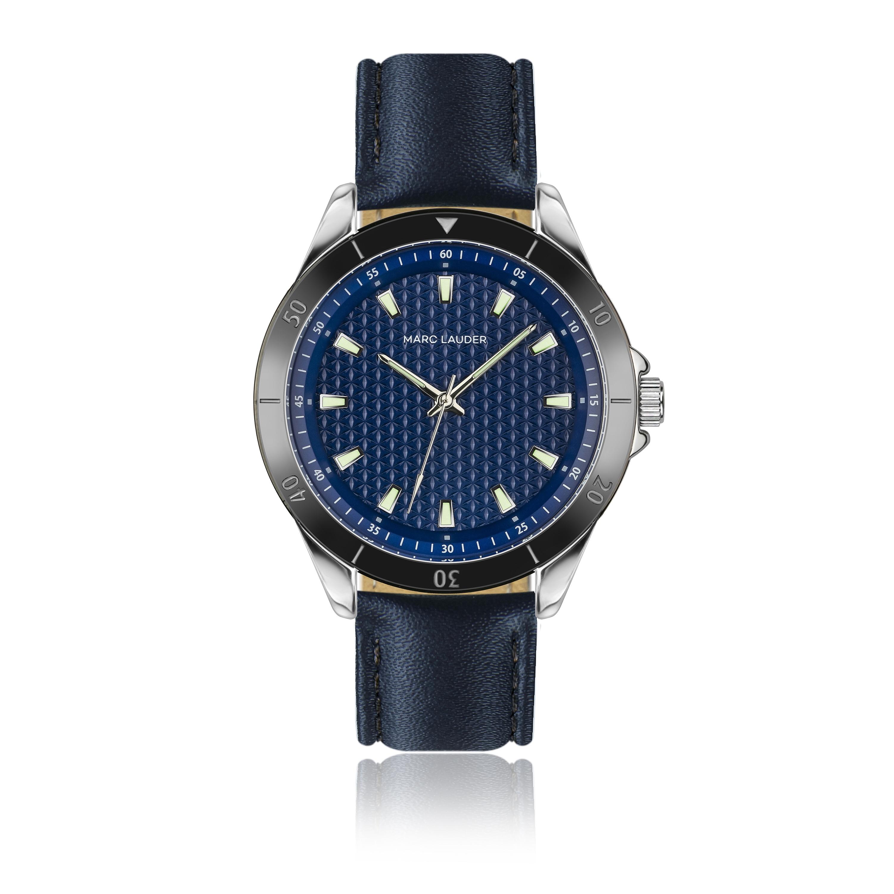Quarzuhr Marc Lauder "MD4-S130S", Blau, Armbanduhren, Herren, Quarzuhr