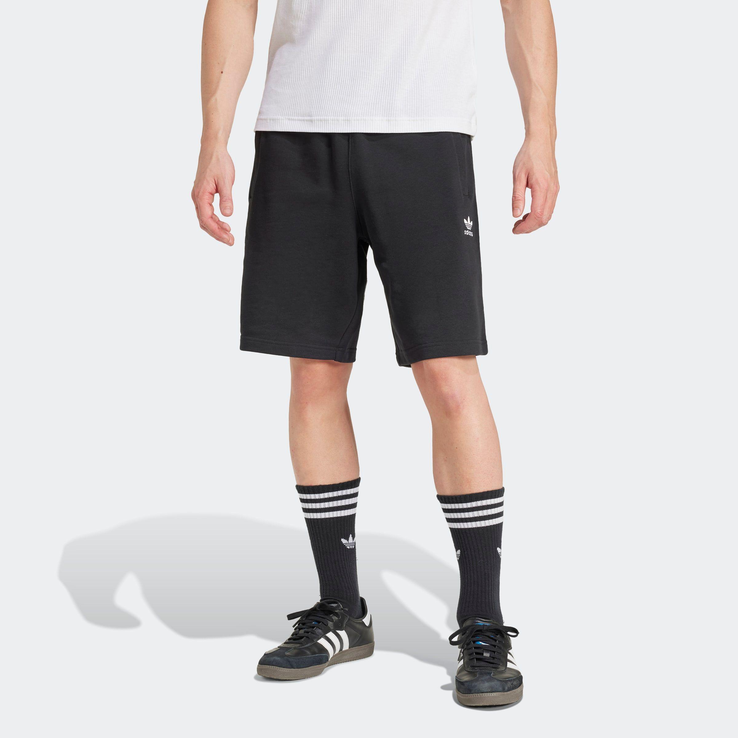 Shorts Adidas Originals "Ess Sho", Herren, Gr. L, N-Gr, Schwarz (Schwarz, Normal, Gr.), Obermaterial: 100% Baumwolle, Hosen Shorts, Essential Sweat Shorts Mit Logo, Aus Weichem French-Terry Material
