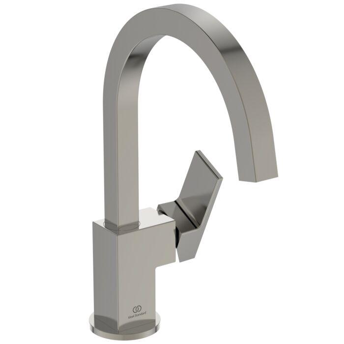 Ideal Standard Extra Waschtischarmatur BD505GN 90X221X307 Mm, Hoher Auslauf, Ohne Ablaufgarnitur, Silver Storm