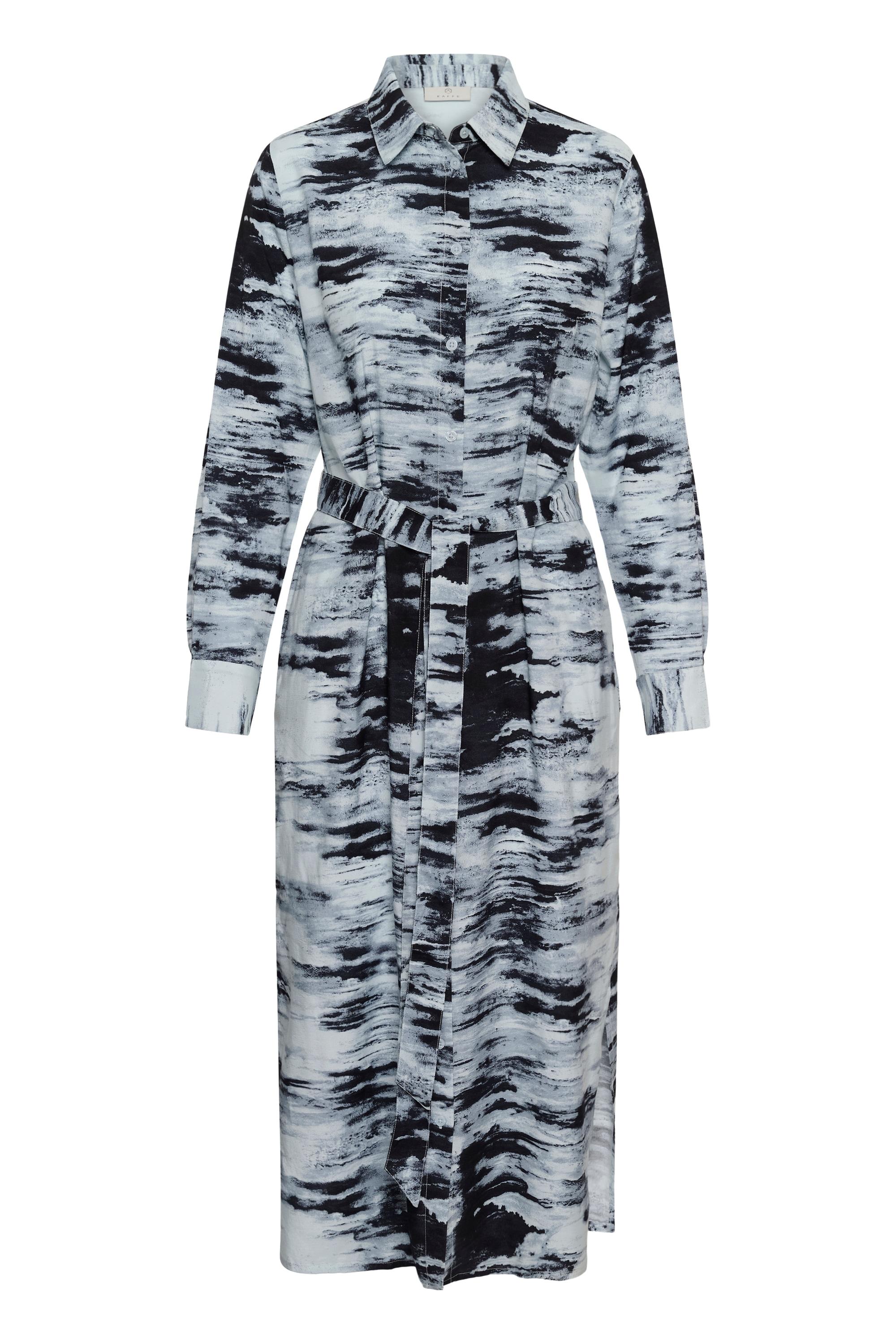 Midikleid Kaffe "Kleid Kakeri", Damen, Gr. 38, N-Gr, Nantucket, Midnight Abstract, Obermaterial: 50% Viskose Cv. 50% Viskose Lenzing Ecovero Cv Lenzecov., Kleider Midikleid