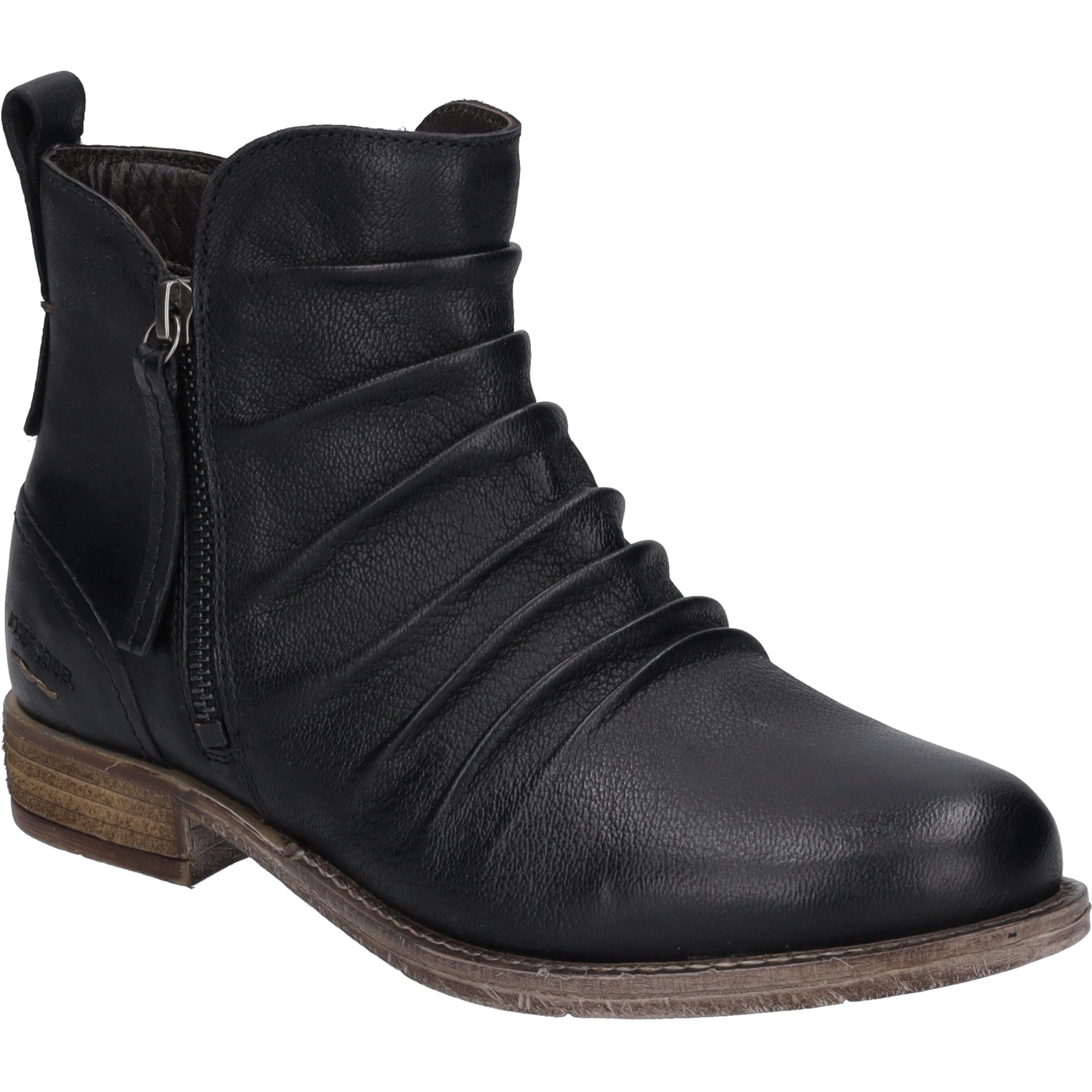 Stiefelette Josef Seibel "Sienna 38, Schwarz", Damen, Gr. 38, Schwarz, Obermaterial: 100% Rindsleder Leather Cow., Schuhe Stiefelette