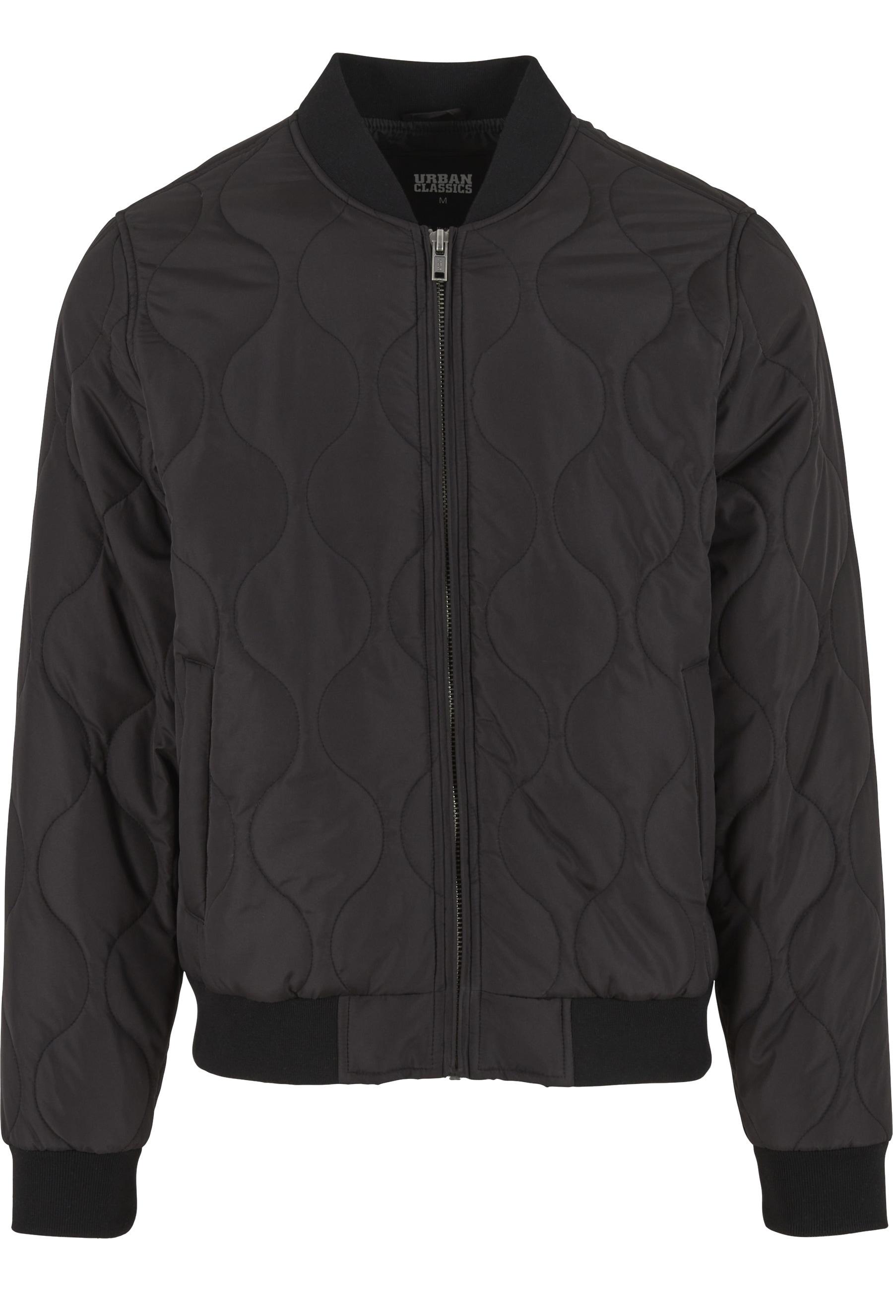 Bomberjacke Urban Classics "Urban Classics Onion Quilted Bomber", Herren, Gr. Xxl, Schwarz, 100% Polyester, Mehrfarbig, Normal, Amerikanischer Ausschnitt, Jacken Bomberjacke