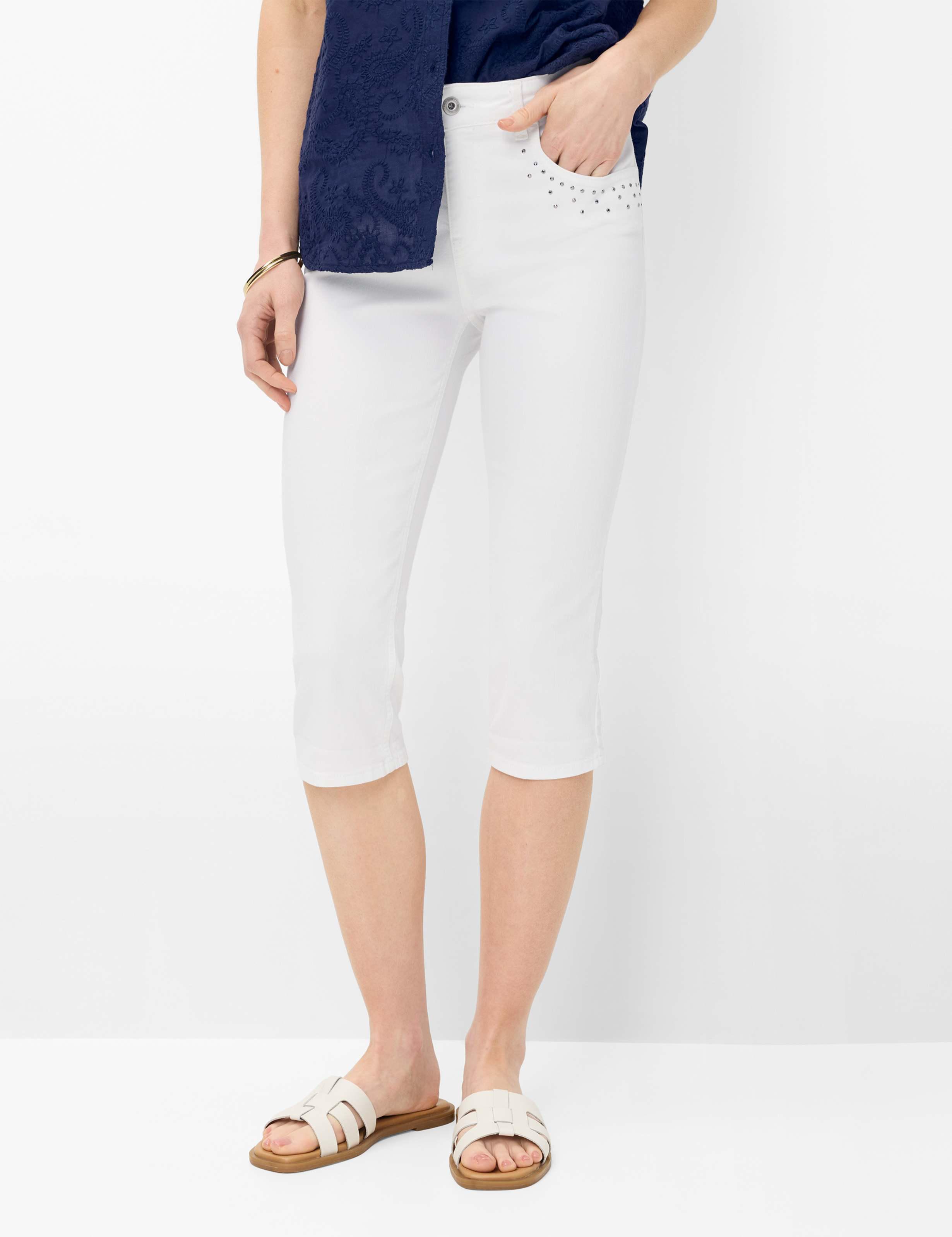 Brax Damen Jeans Style SHAKIRA C WHITE, denim weiß, Gr. 48L