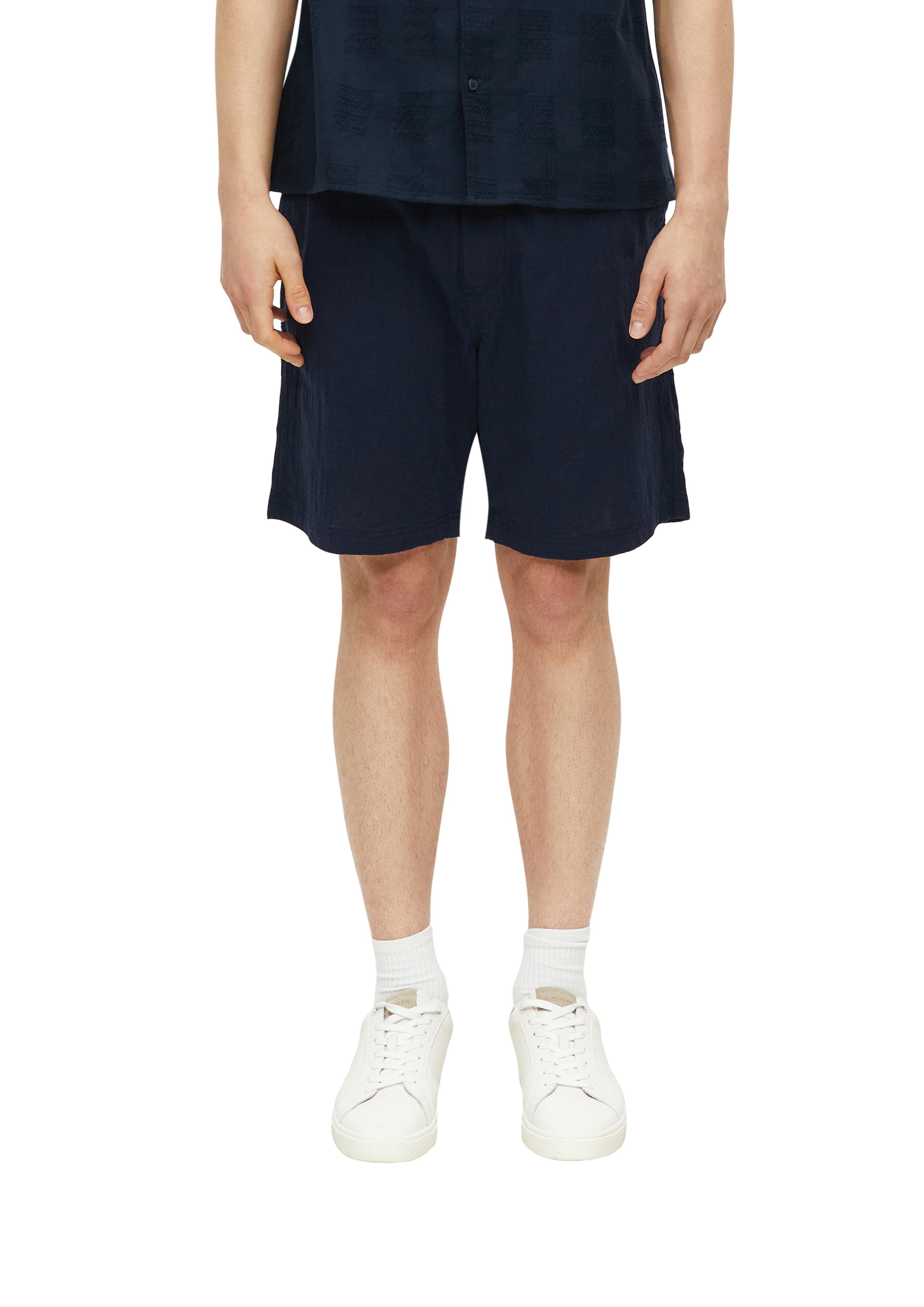 Chinoshorts S.Oliver, Herren, Gr. L, N-Gr, Navy, Web, Obermaterial: 100% Baumwolle, Unifarben, Normal Ca. Mitte Oberschenkel, Hosen Chinoshorts, Sommer-Shirts Mit Elastischem Bund