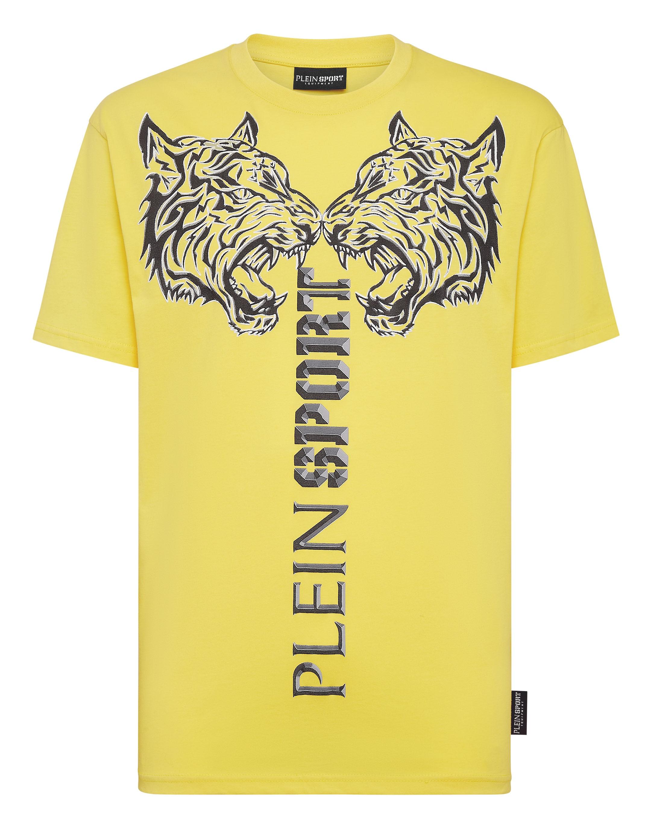 T-Shirt Plein Sport "Tiger", Jungen, Gr. S, Gelb (29, Gelbfluo), Obermaterial: 100% Baumwolle, Shirts T-Shirt