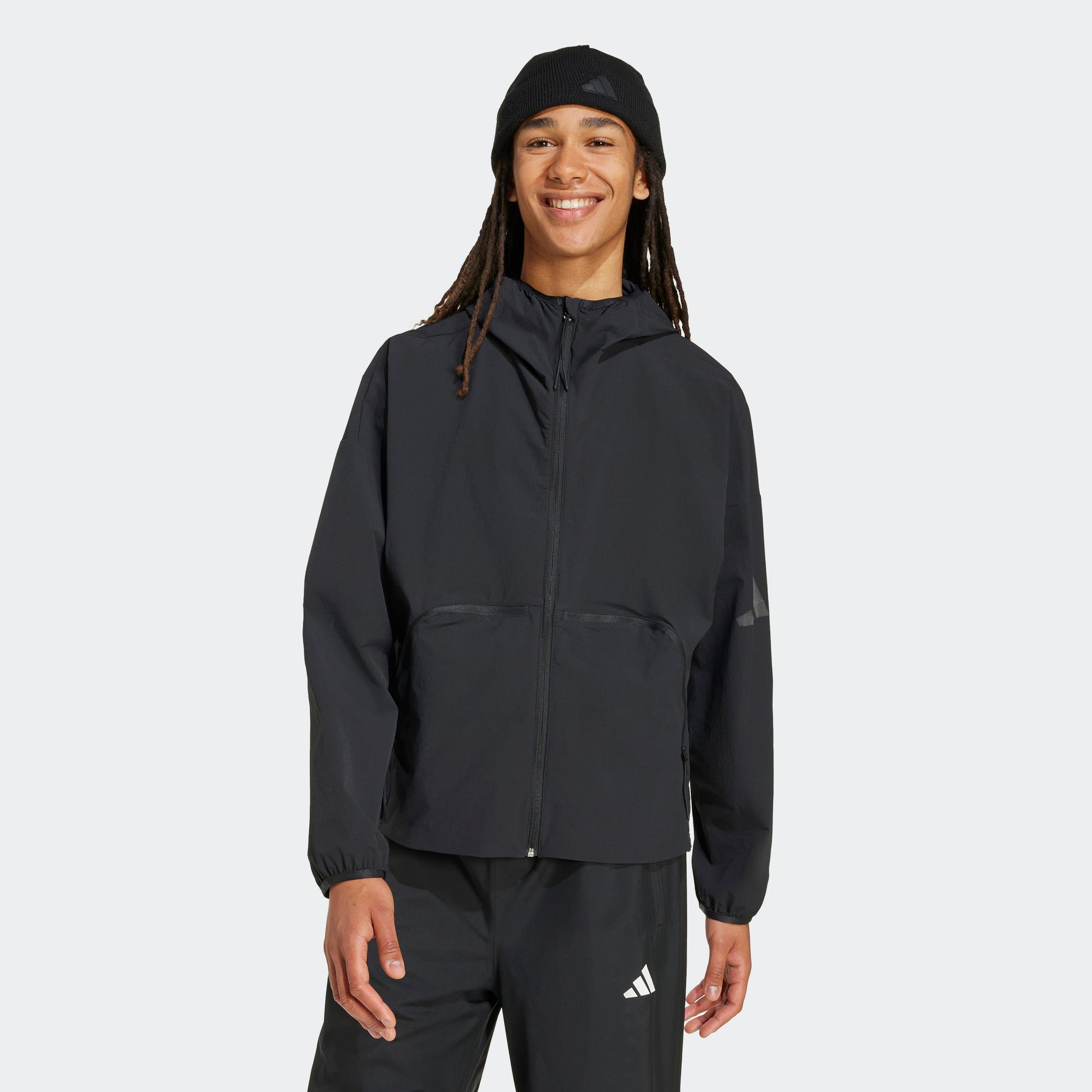 Windbreaker Adidas Sportswear "Myshelter", Herren, Gr. L, Schwarz, Obermaterial: 88% Polyamid, 12% Elasthan, Jacken Windbreaker