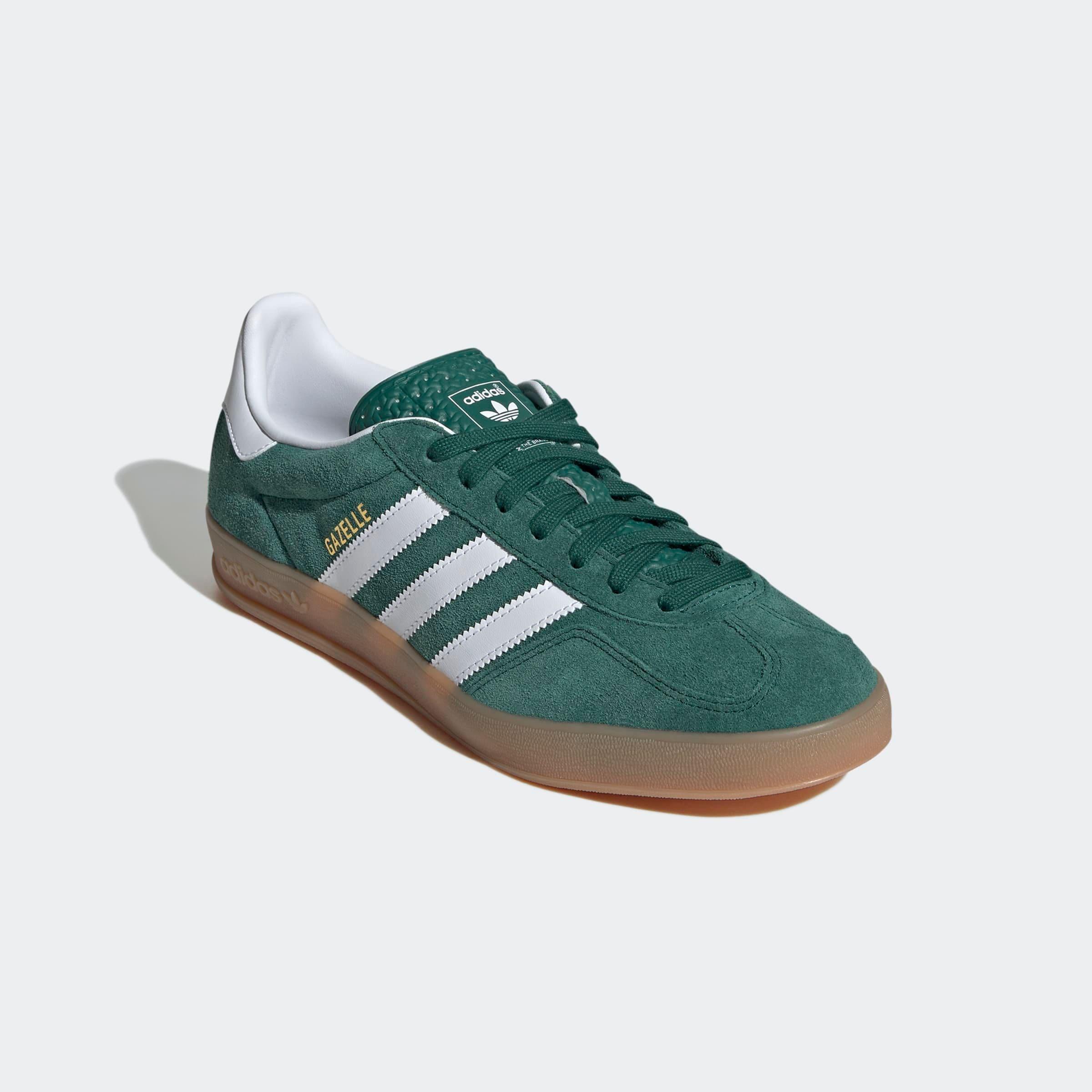 Sneaker Adidas Originals "Gazelle Indoor", Herren, Gr. 40, CollgrüN, Ftwwht, Gum2, Leder, Synthetik, Schuhe Sneaker