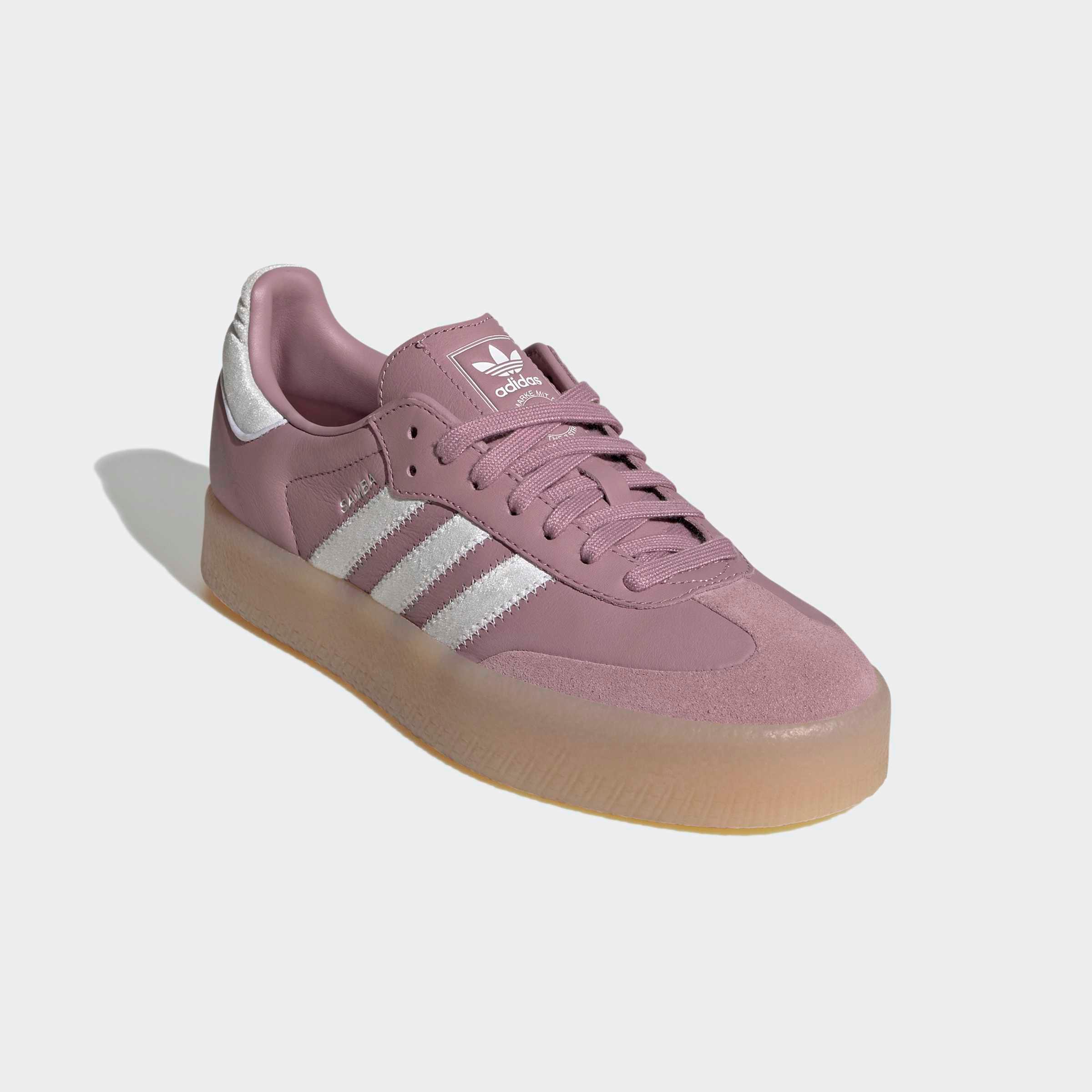 Sneaker Adidas Originals "Sambae W", Damen, Gr. 41, Magic Mauve, Ftwr Weiß, Gum 3, Leder, Schuhe Sneaker