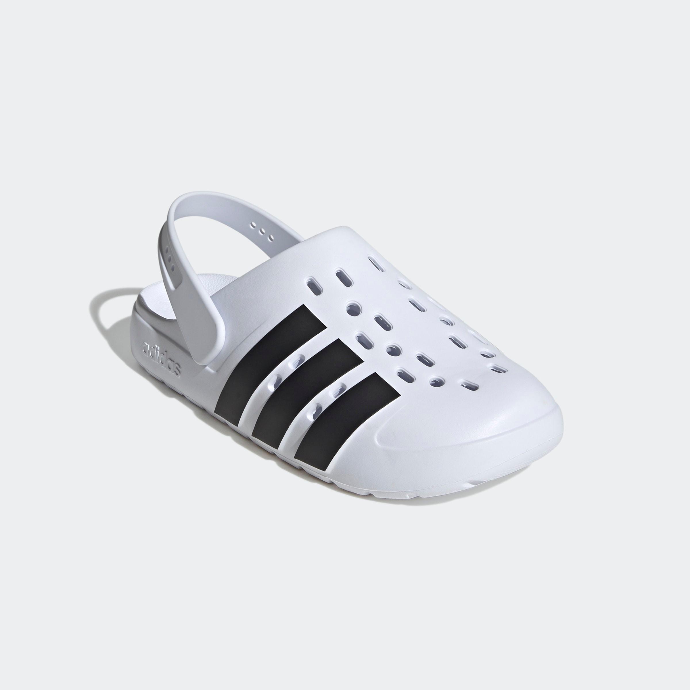 Clog Adidas Sportswear "Adilette Clog 2.0", Damen, Gr. 39, Cloud Weiß, Core Schwarz, Ftwr Weiß, Synthetik, Schuhe Clog