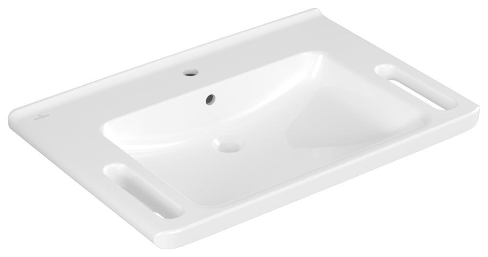 Villeroy & Boch Waschbecken Vicare 800X550Mm Rechteck, 1 Hahnloch Mit ÜBerlauf Weiss Alpin 4A688001