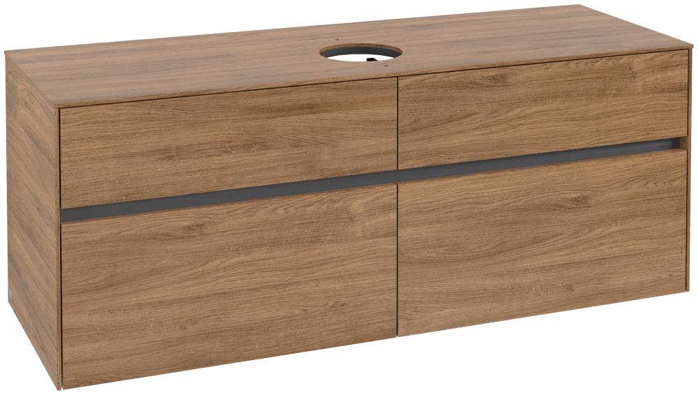 Villeroy & Boch Collaro Waschbeckenunterschrank, 4 AuszüGe, 1400 X 548 X 500 Mm, Kansas Oak C04500RH