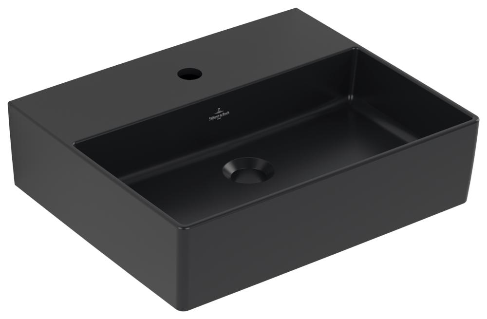 Villeroy & Boch Waschtisch Memento 2.0 500X420Mm,, 1 Hahnloch O ÜL Unterseite Geschl Pure Blackc+ 4A225LR7