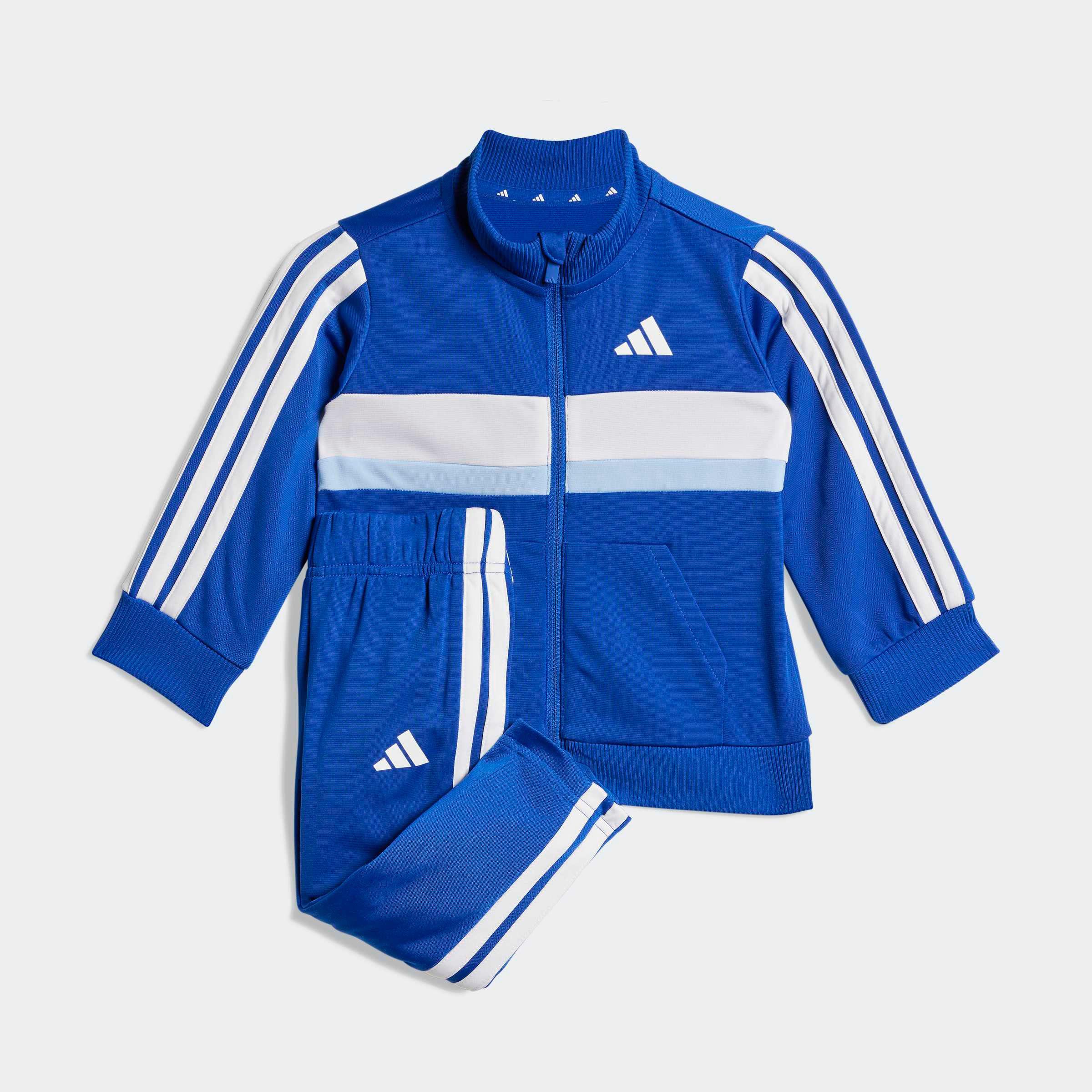 Trainingsanzug adidas Sportswear "I 3S TIB Ts", MäDchen, Gr. 92, Blau (Royal Blau, Glow Blau, Weiß), Obermaterial: 100% Polyester, SportanzüGe Trainingsanzug