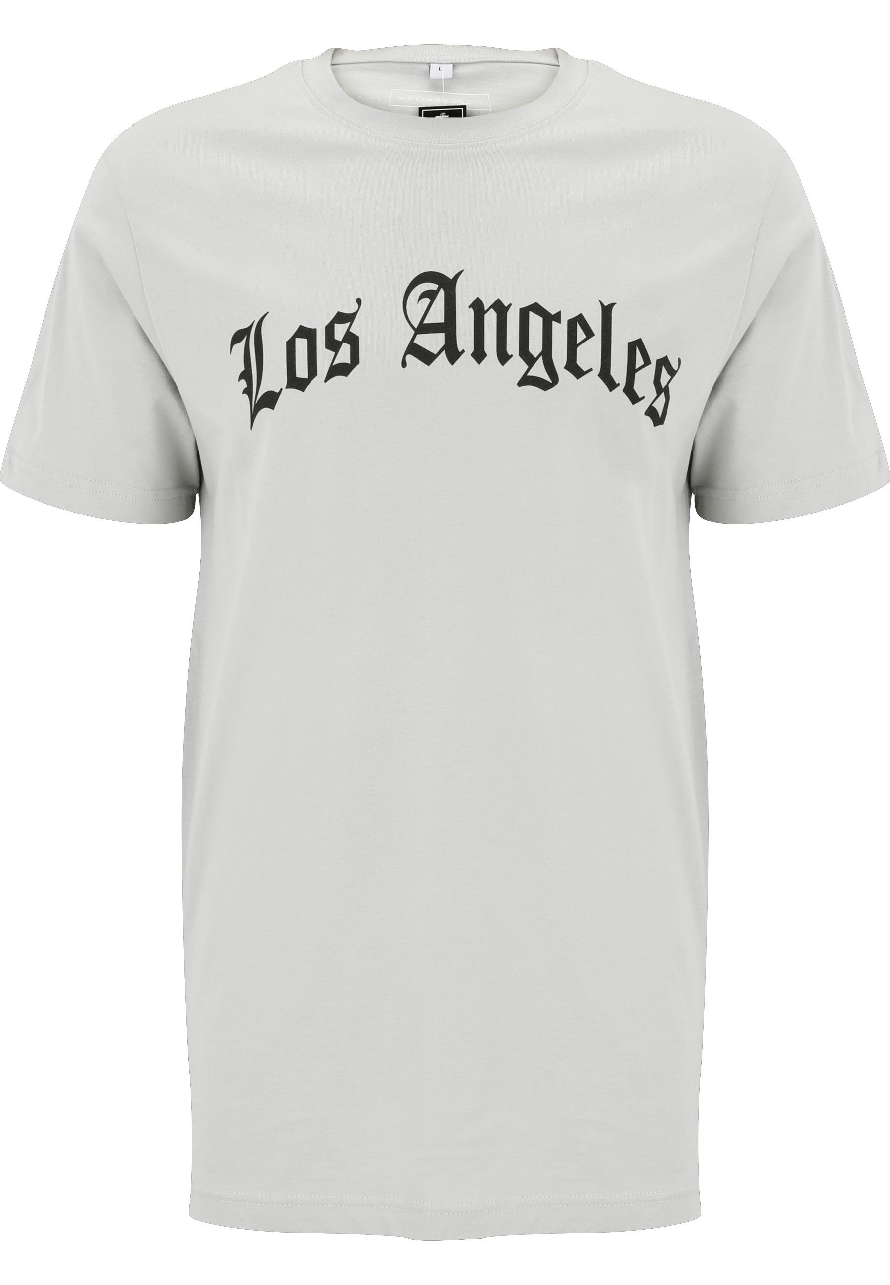 T-Shirt MisterTee "Mistertee Herren Los Angeles Wording Tee", Herren, Gr. Xl, Weiß (Lightasphalt), 100% Baumwolle, Bedruckt, Normal, Rundhals, Shirts T-Shirt