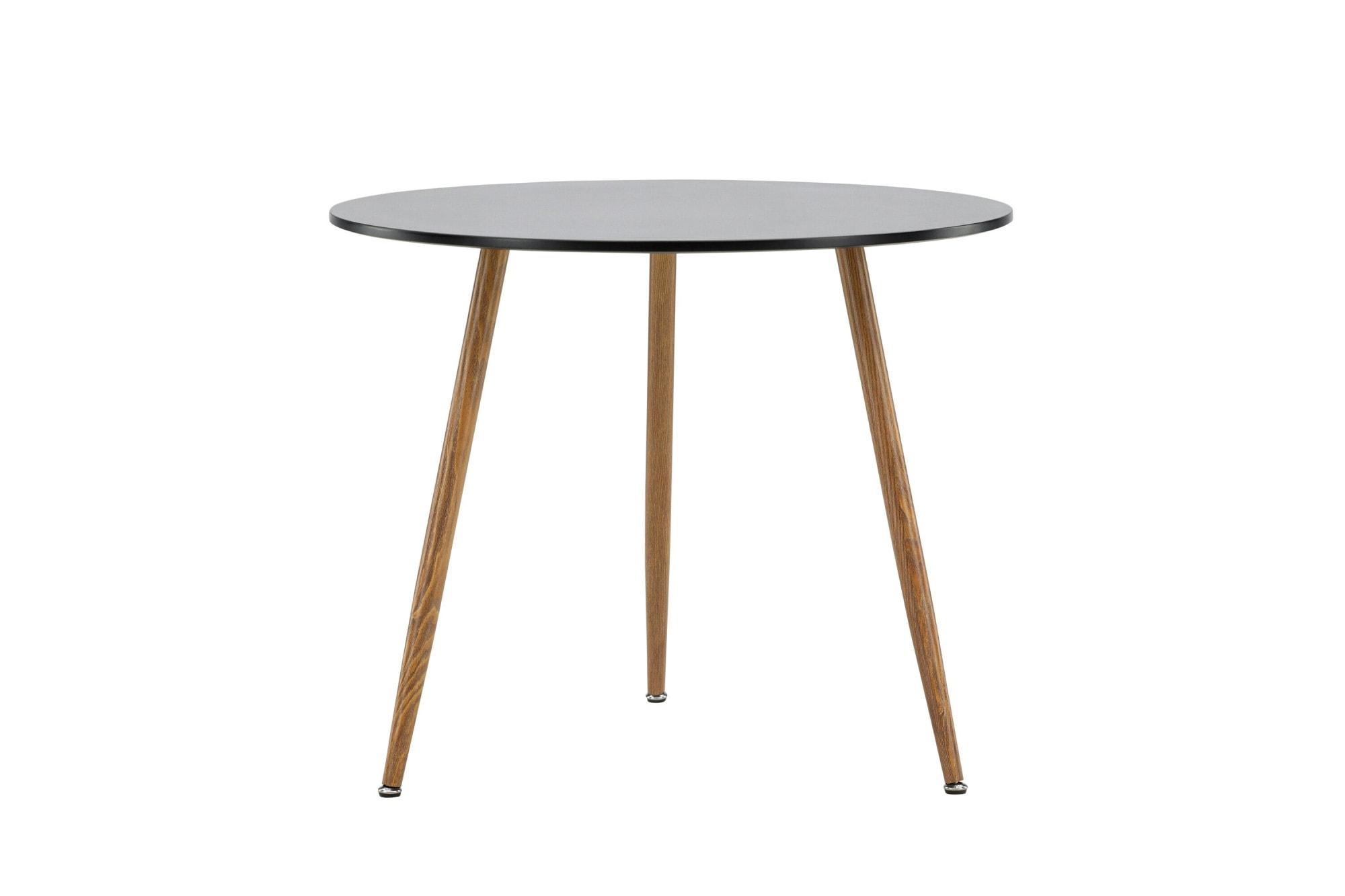 Esstisch Venture Home "Polar, Runder Esstisch In Eichenholz-Optik, Modern, Ø 90 Cm", 90, Schwarz, B:90Cm H:75Cm T:90Cm, Tische, Esstisch, Esszimmertisch, Mdf, Stahlbeine, Rund, Stilvoll, Vielseitig