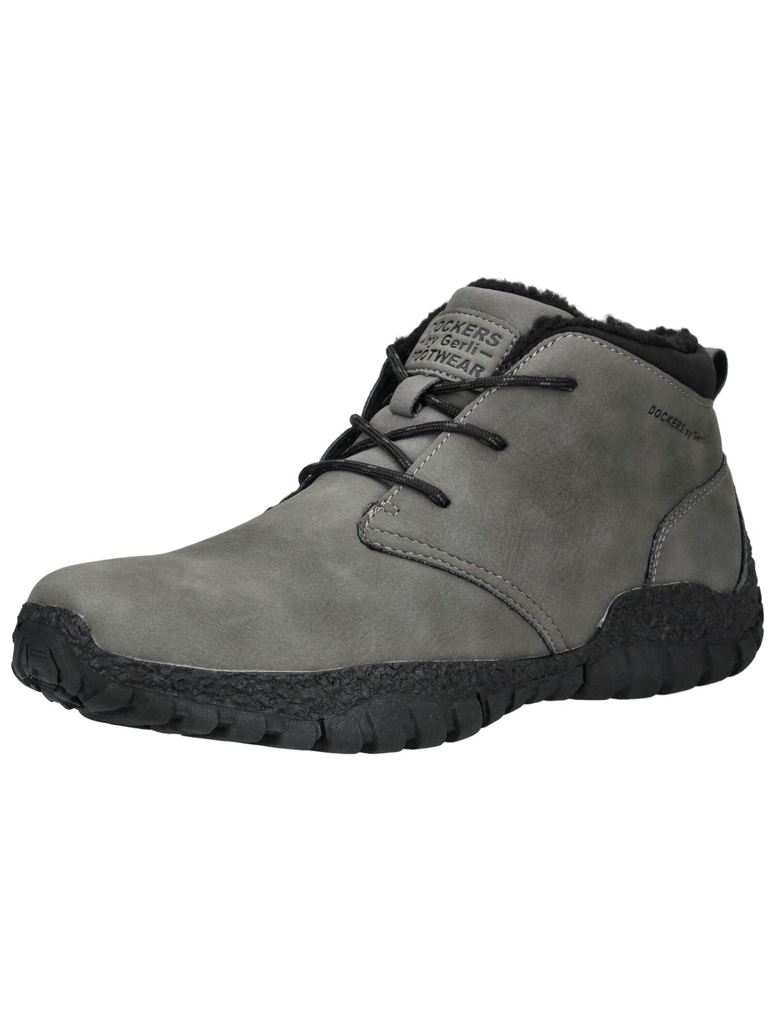 SchnüRstiefelette Dockers By Gerli "Dockers By Gerli Stiefelette Lederimitat", Damen, Gr. 43, Dunkelgrau, Lederimitat, Schuhe SchnüRstiefelette