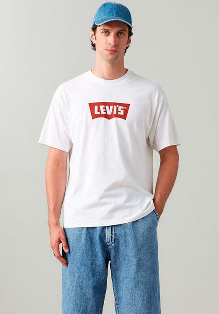 T-Shirt Levi's "Vintage Bw Graphic Tee", Jungen, Gr. M, Vintage Bw Graphic Tee Vintage Chili Oil Batwing Weiß,, Jersey, Obermaterial: 100% Baumwolle, Bedruckt, Regular Fit HüFtbedeckend, Rundhals, Shirts T-Shirt, Aus Baumwolle, Mit Logo