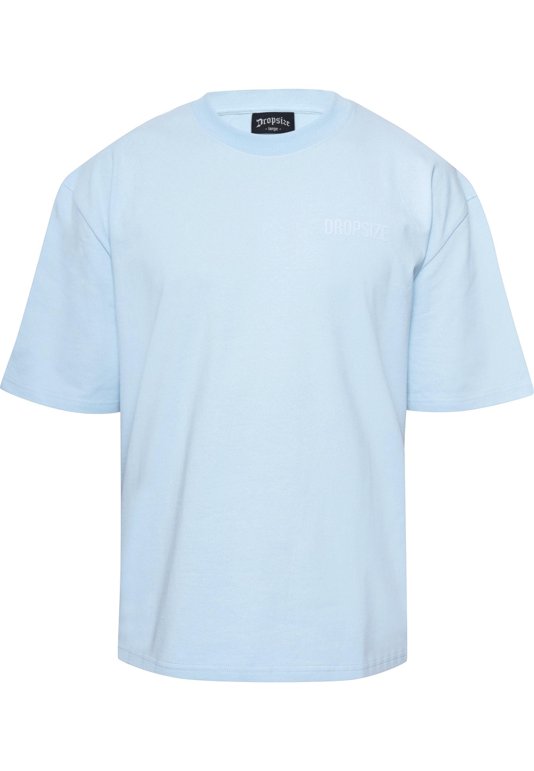 T-Shirt Dropsize "Dropsize Herren Heavy Overisze Hd Print T-Shirt", Jungen, Gr. Xs, Baby Blau, 100% Baumwolle, Bedruckt, Oversize, Rundhals, Shirts T-Shirt