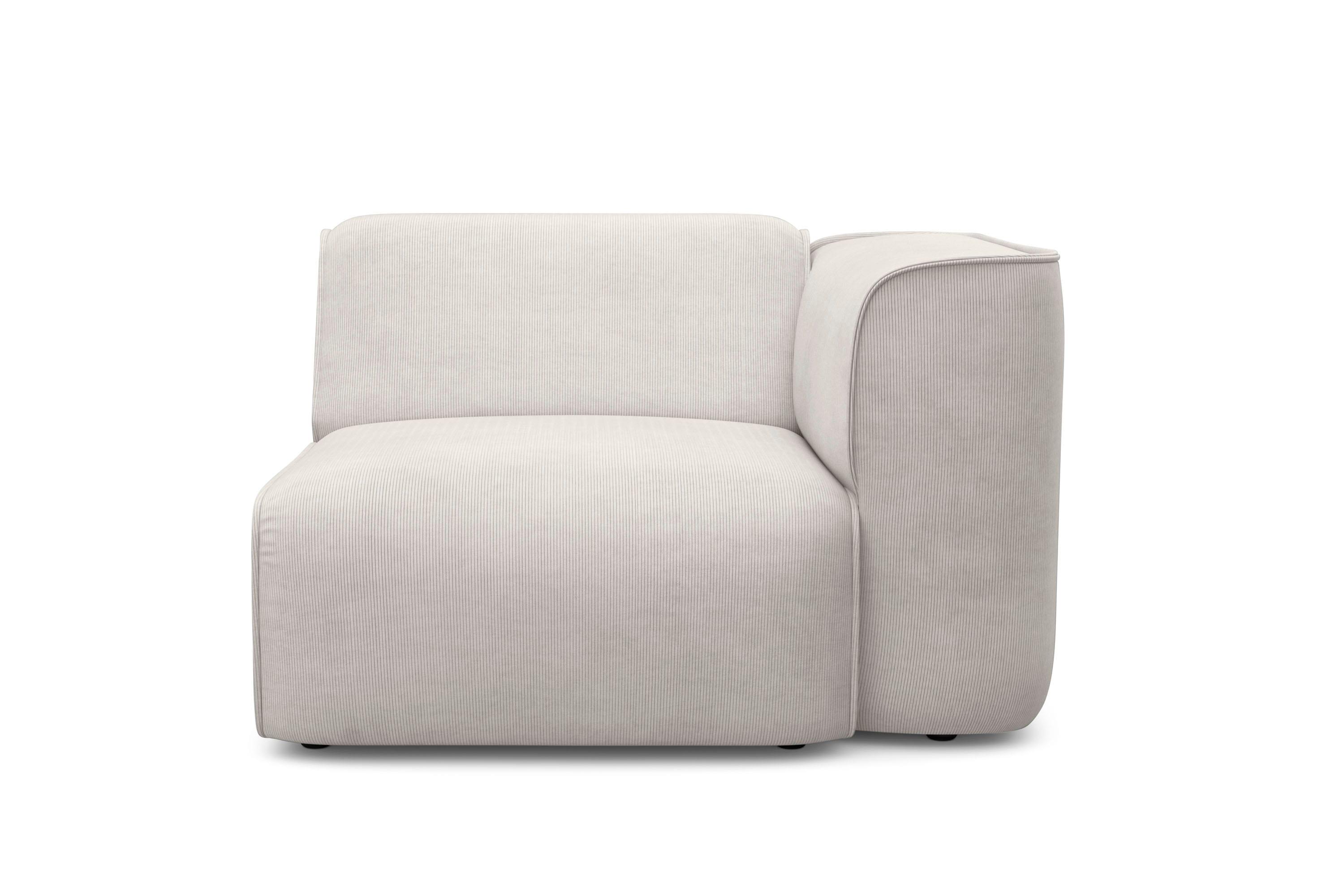 Sessel GOODPRODUCT "Sofa-Eckelement, Masse B/T/H: 109/97/46 cm", beige (creme), B:109cm H:70cm T:97cm, Struktur fein (100% Polyester);Samtoptik (100% Polyester);Samtcord (92% Polyester, 8% Polyamid), Sessel, Sessel, als Modul oder separat verwendbar, für individuelle Zusammenstellung