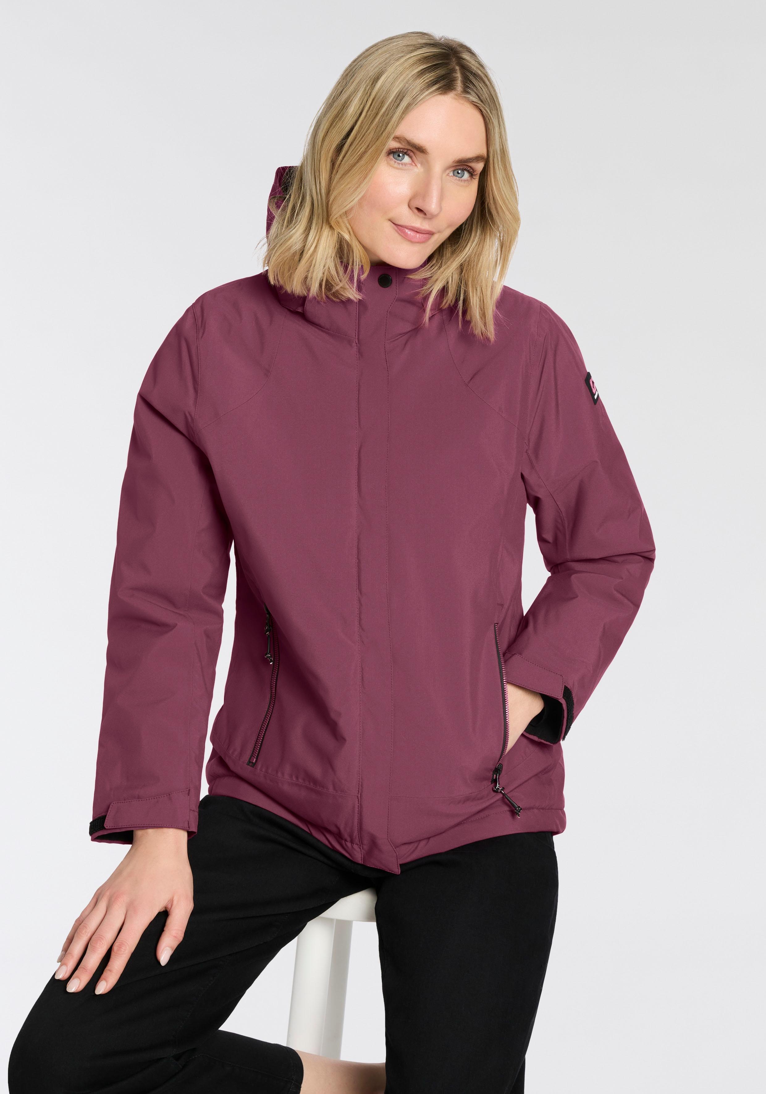 Outdoorjacke KILLTEC "KOW 250 WMN JCKT", Damen, Gr. 36, lila (hellpflaume), Obermaterial: 100% Polyester. Futter: 100% Polyester. Wattierung: 100% Polyester, hoch geschlossener Ausschnitt, verstellbar, Jacken Outdoorjacke