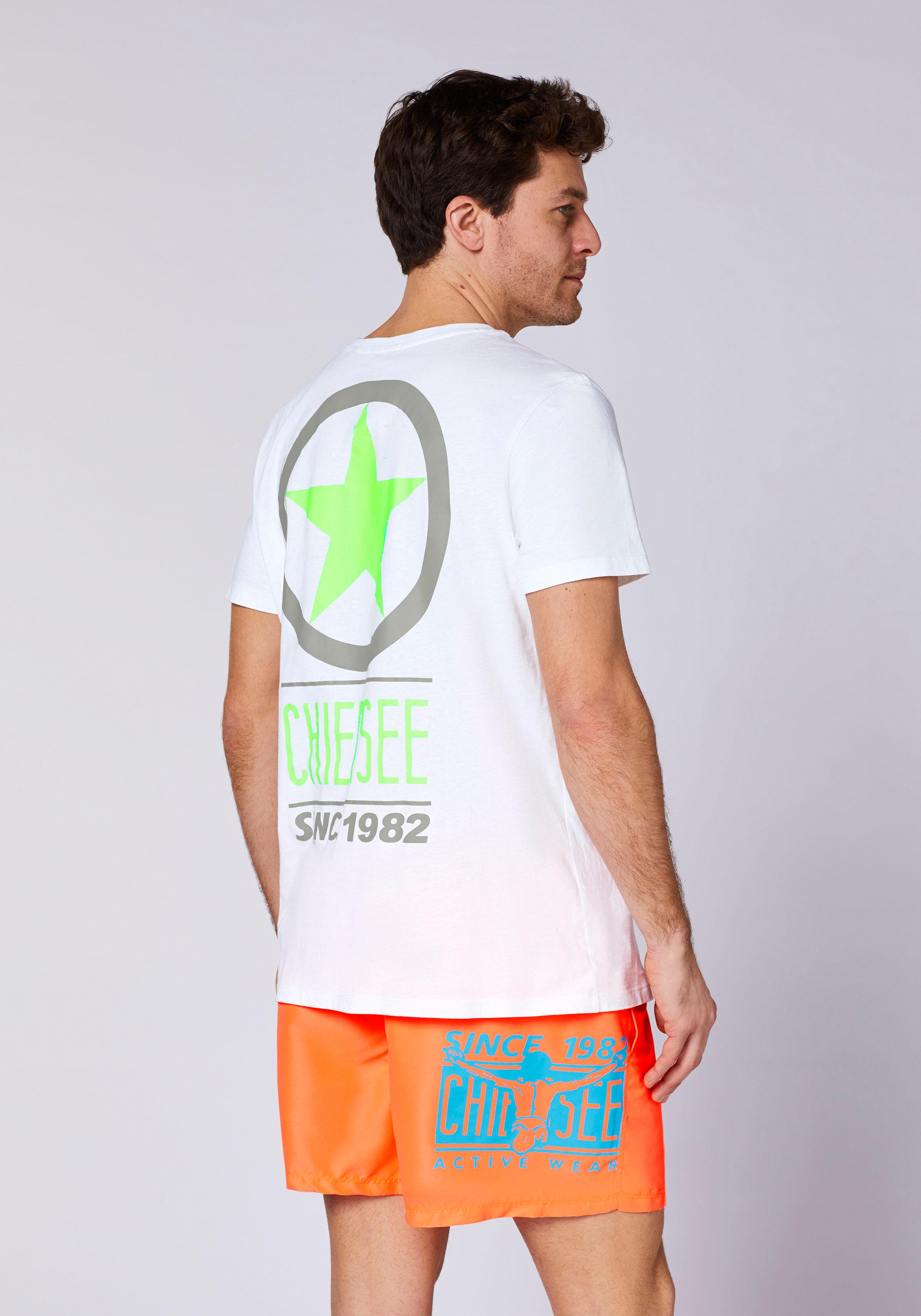 Print-Shirt Chiemsee, Jungen, Gr. S (44/46), Weiß (Hellweiß), 100% Baumwolle, Rundhals, Shirts