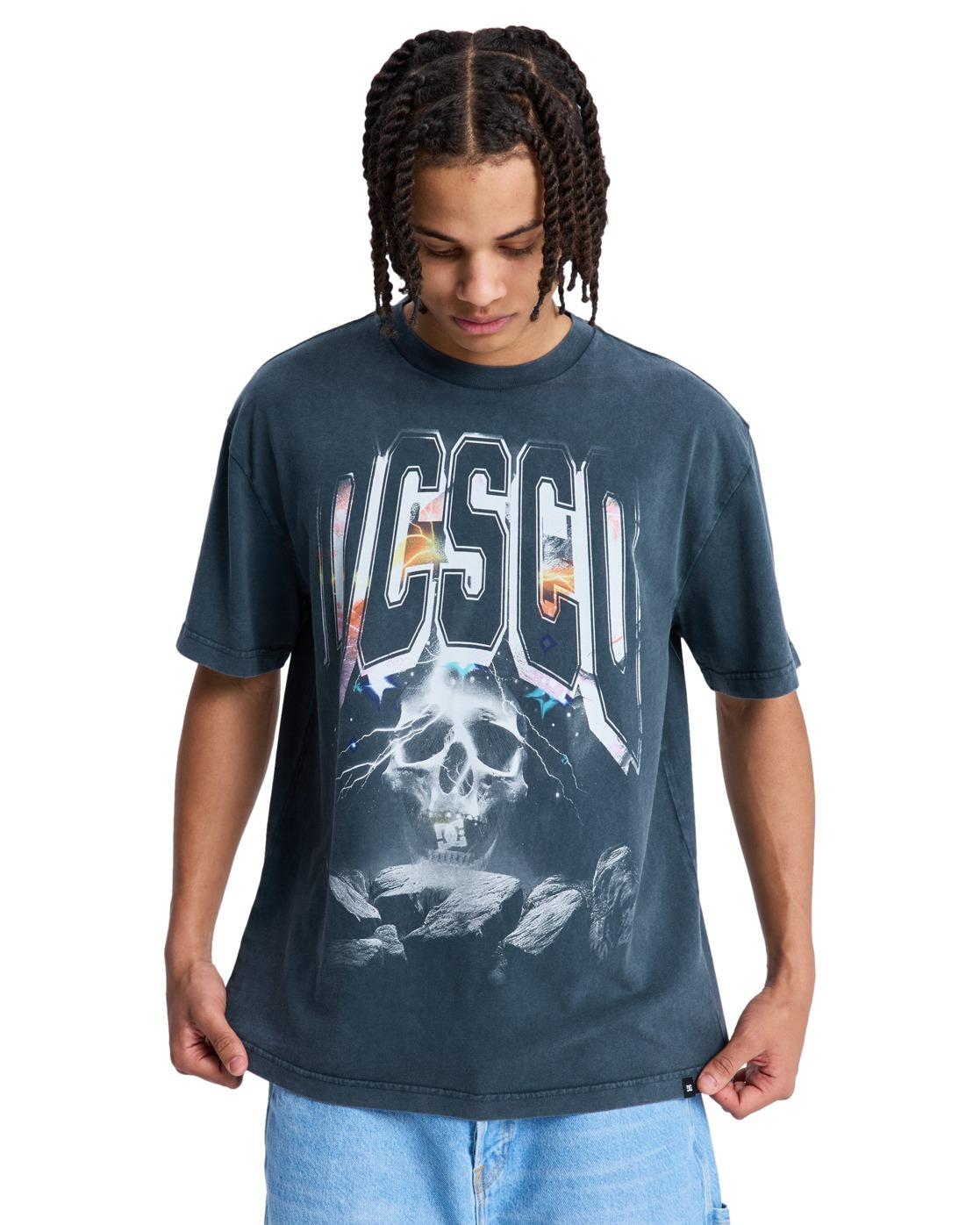 T-Shirt DC Shoes "Skull Storm", Herren, Gr. M, Schwarz, Obermaterial: 75% Baumwolle, 25% Baumwolle., Shirts T-Shirt