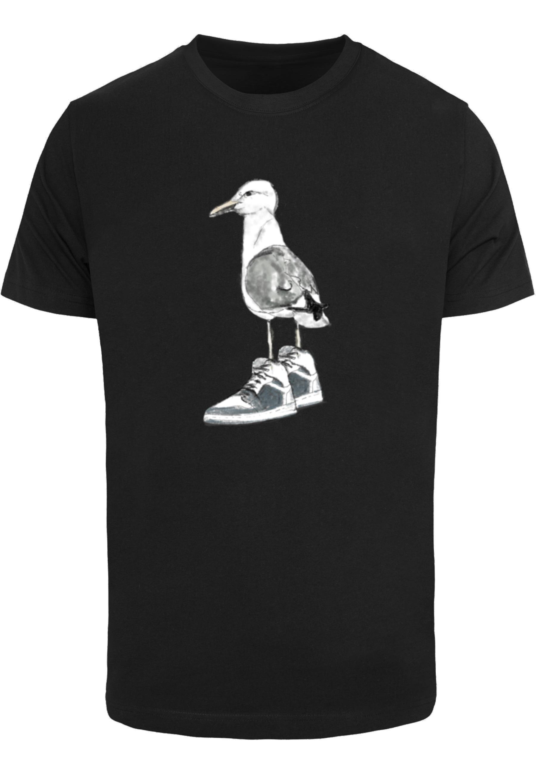 T-Shirt Mistertee "Mistertee Herren Seagull Sneakers Tee", Jungen, Gr. M, Schwarz, 100% Baumwolle, Unifarben, Normal, Rundhals, Shirts T-Shirt
