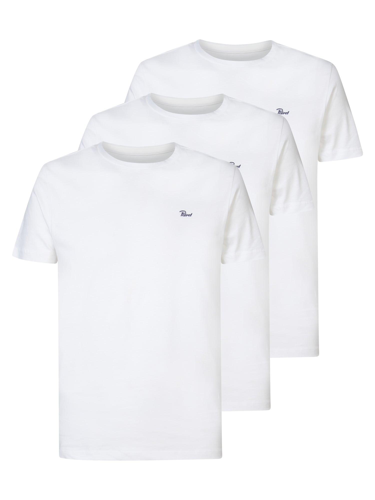 T-Shirt Petrol Industries, Jungen, Gr. Xxl (44), Weiß (Hellweiß), Single Jersey, Obermaterial: 100% Baumwolle, Basic, Rundhals, Shirts T-Shirt