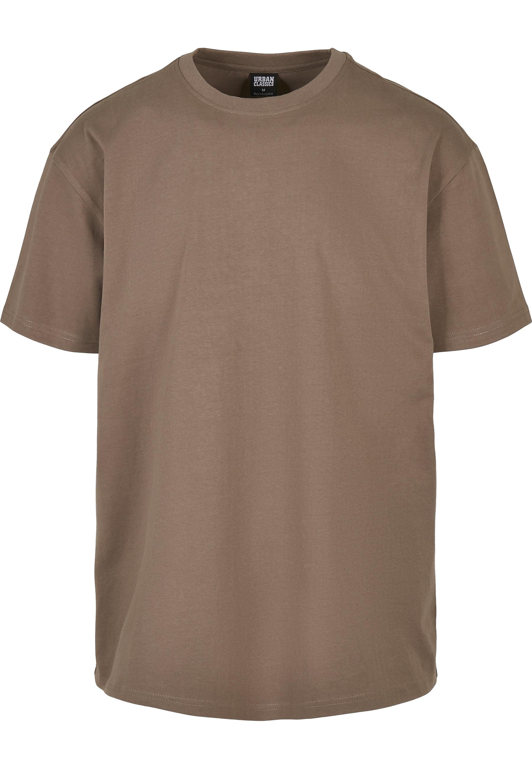 T-Shirt Urban Classics "Urban Classics Herren Heavy Oversized Tee", Jungen, Gr. M, Braun (Schwarzkhaki), 100% Baumwolle, Unifarben, Oversize, Rundhals, Shirts T-Shirt