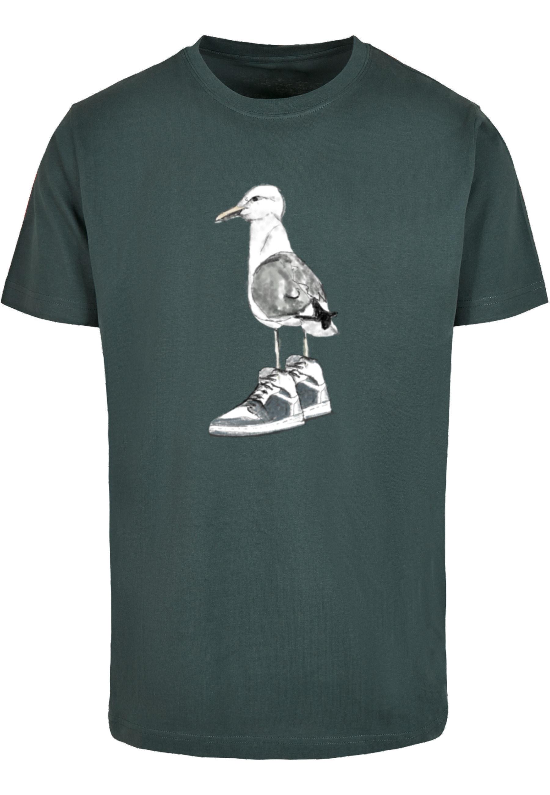 T-Shirt Mistertee "Mistertee Herren Seagull Sneakers Tee", Jungen, Gr. L, GrüN (BottlegrüN), 100% Baumwolle, Unifarben, Normal, Rundhals, Shirts T-Shirt