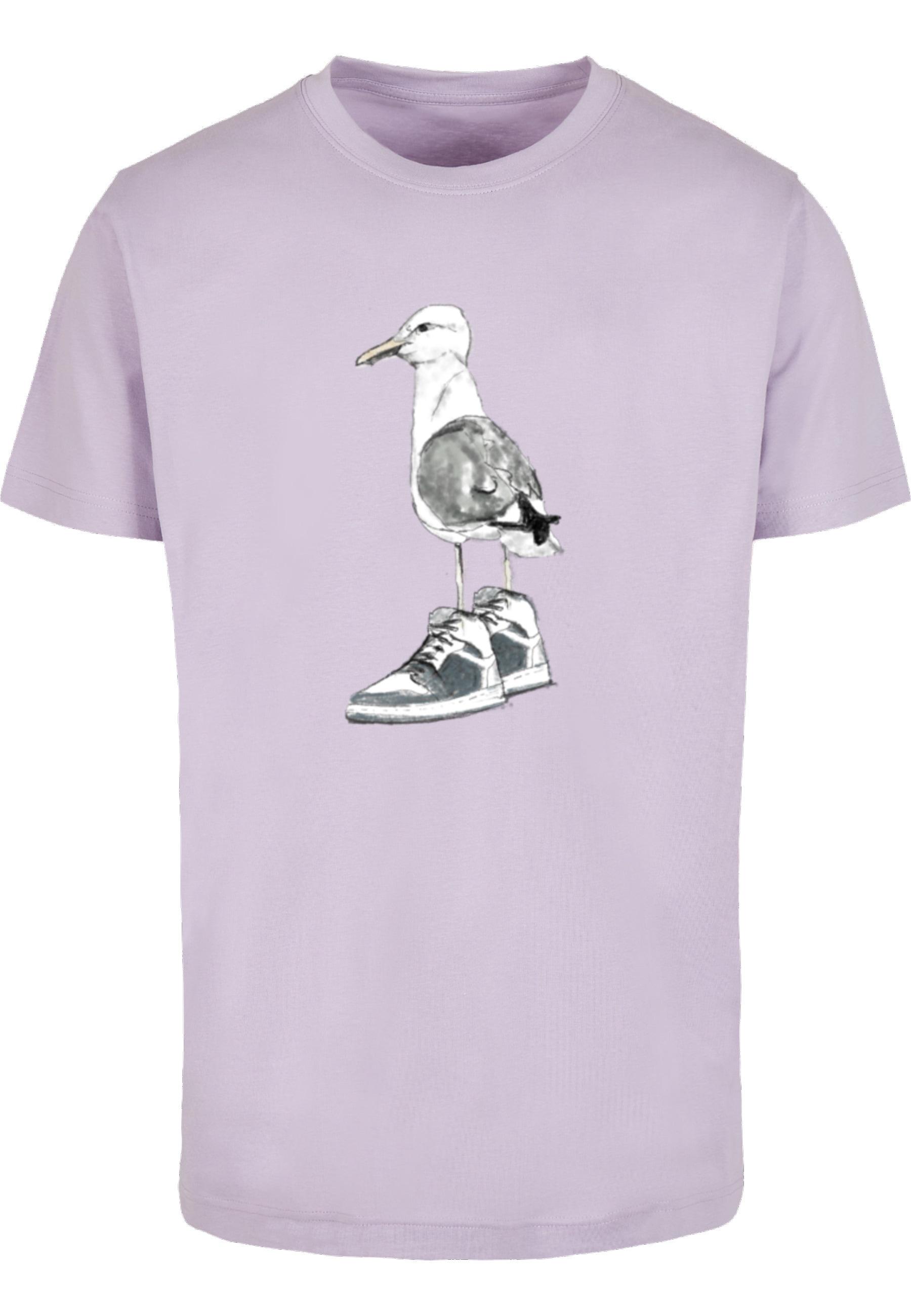 T-Shirt MisterTee "Mistertee Herren Seagull Sneakers Tee", Herren, Gr. Xs, Lila, 100% Baumwolle, Unifarben, Normal, Rundhals, Shirts T-Shirt