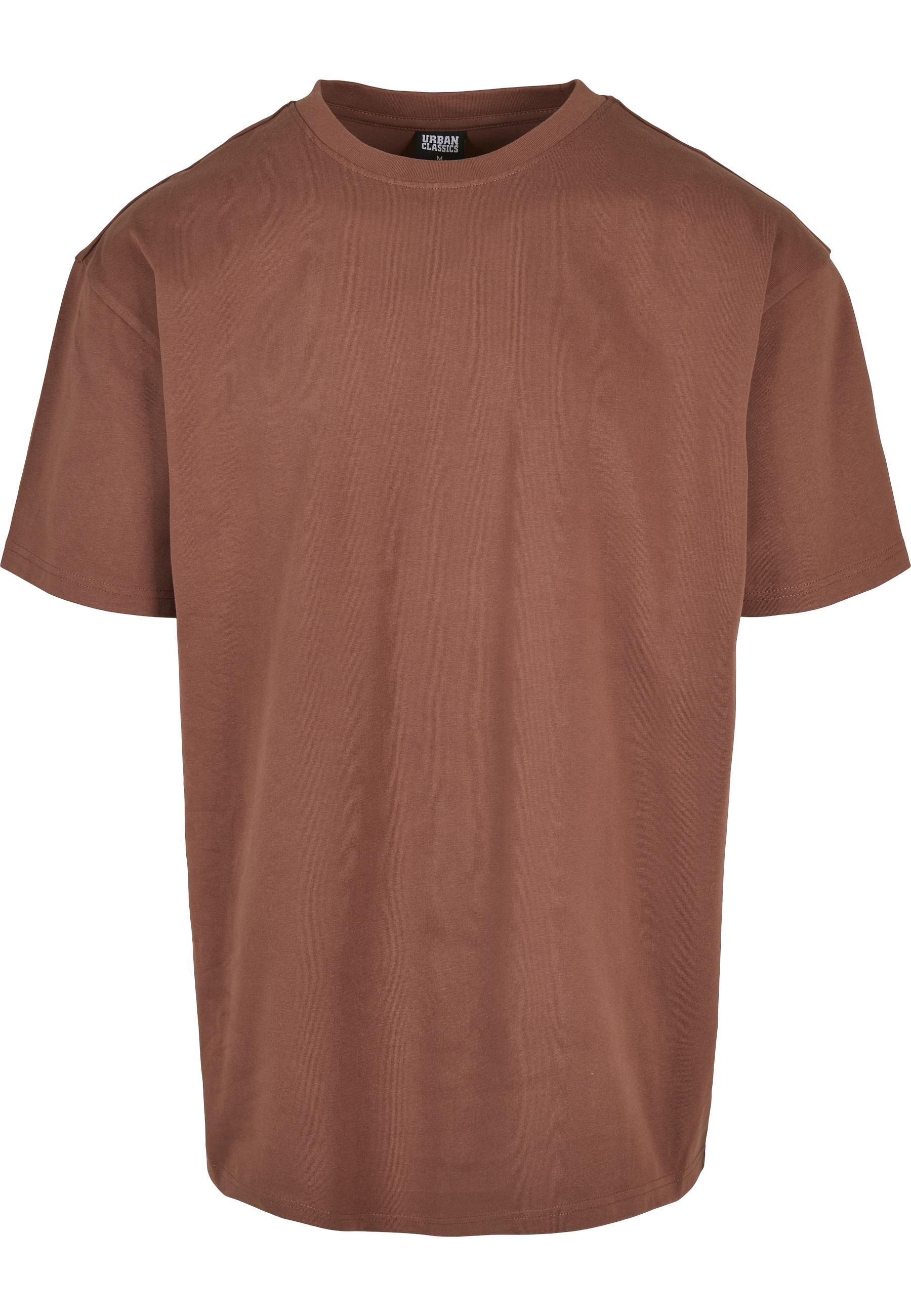 T-Shirt Urban Classics "Urban Classics Herren Heavy Oversized Tee", Jungen, Gr. M, Braun (Bark), 100% Baumwolle, Unifarben, Oversize, Rundhals, Shirts T-Shirt