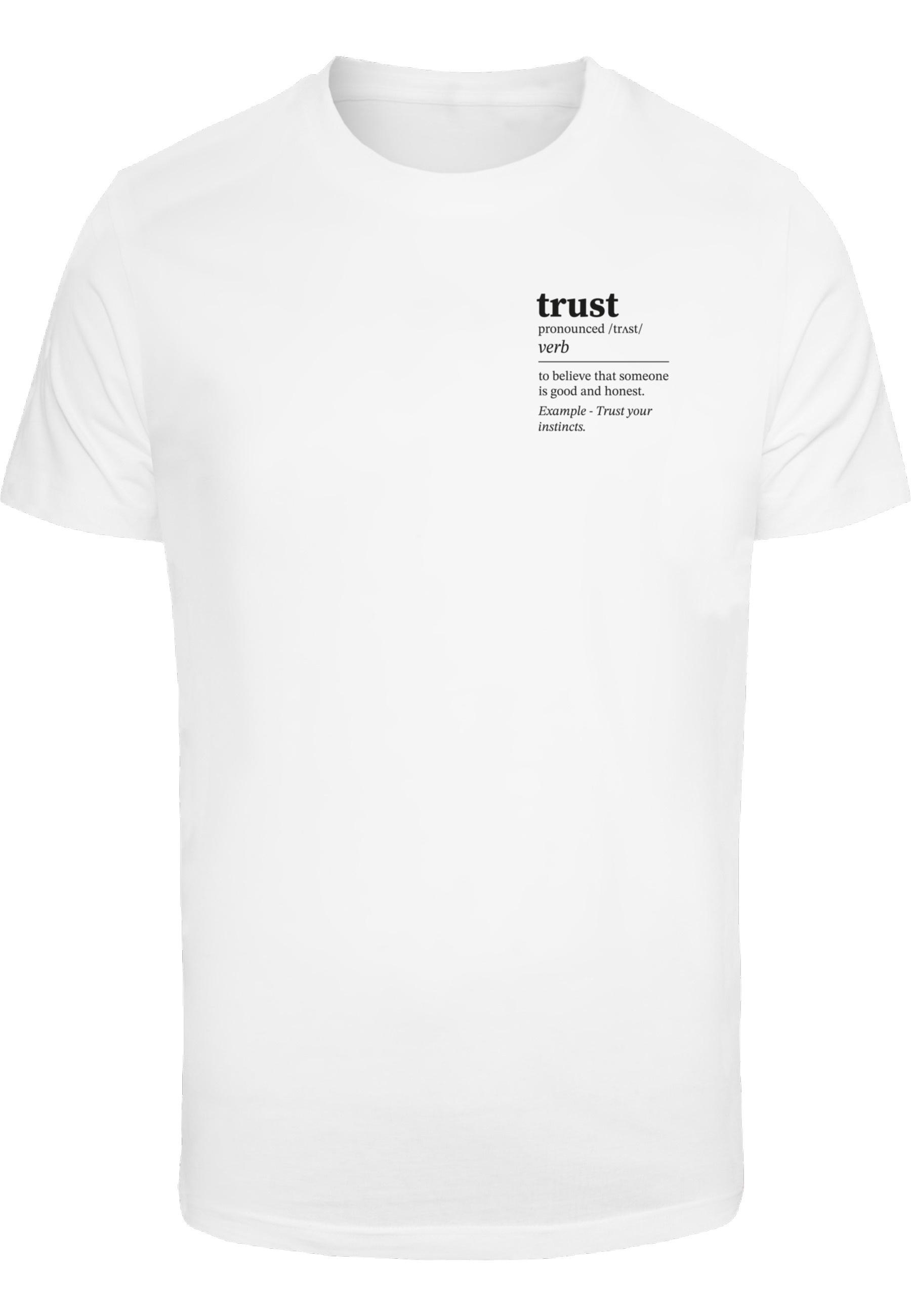 T-Shirt MisterTee "Mistertee Herren Trust Definition Tee", Herren, Gr. M, Weiß, 100% Baumwolle, Bedruckt, Normal, Rundhals, Shirts T-Shirt