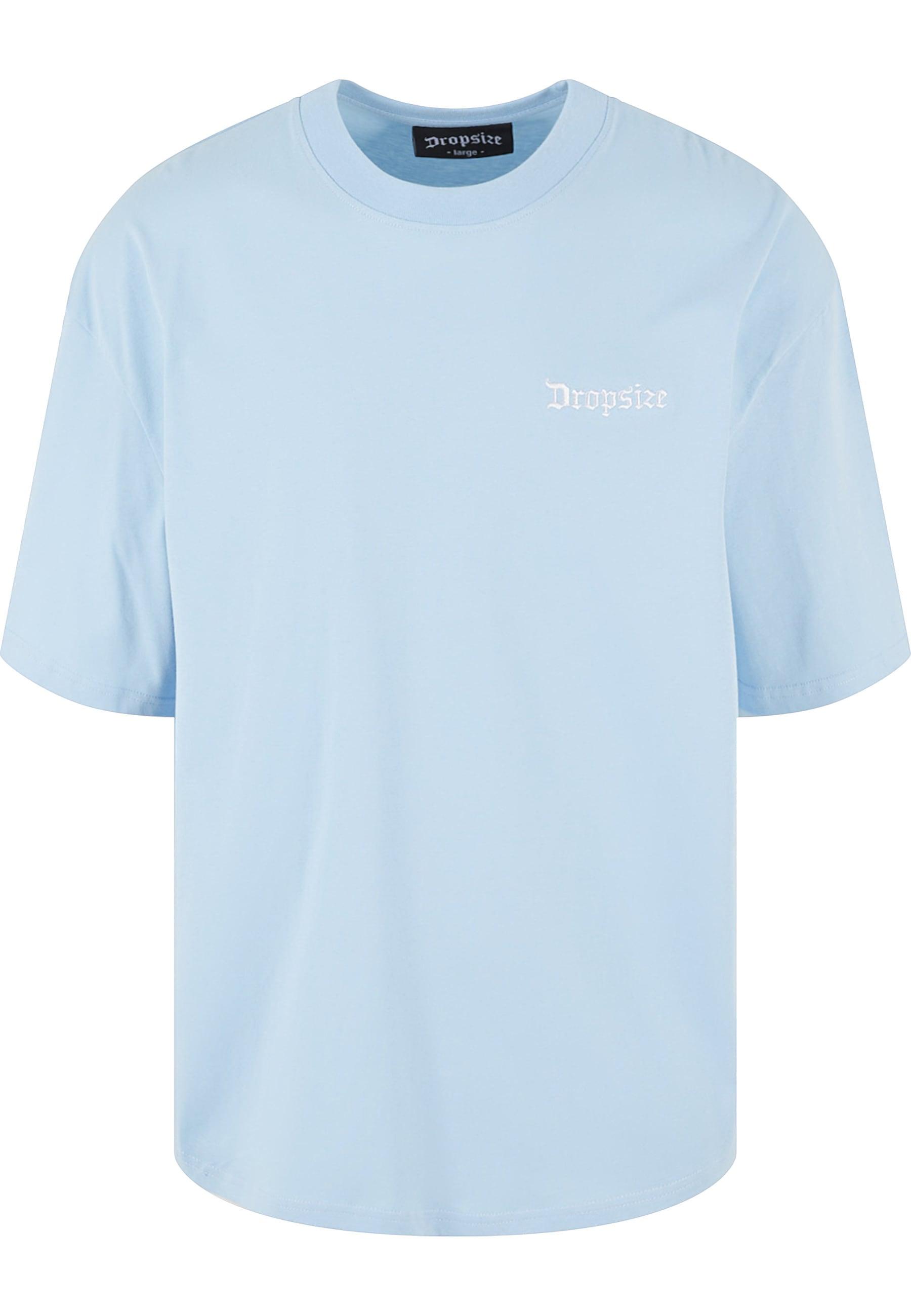 T-Shirt Dropsize "Dropsize Herren Heavy Oversize Embo T-Shirt", Jungen, Gr. Xs, Babyblau, 100% Baumwolle, Bedruckt, Oversize, Rundhals, Shirts T-Shirt