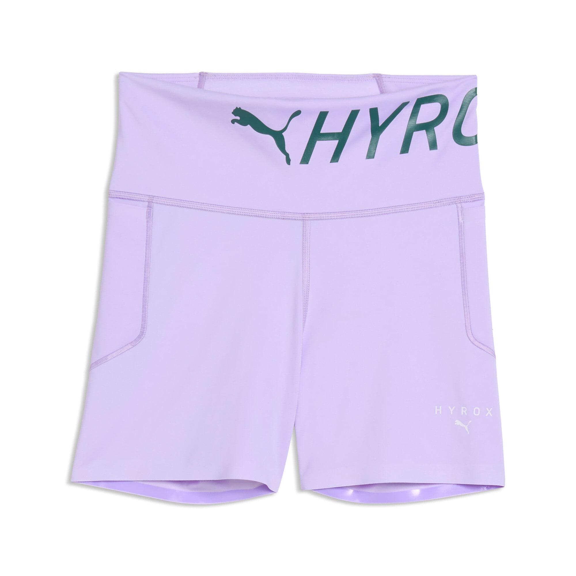 Trainingsshorts Puma "W X Hyrox Pwrmode 4 Short Tight", Damen, Gr. M, N-Gr, Lila (Light Lavender), Interlock, Obermaterial: 71% Polyester, 29% Elasthan, Regular Fit Kniefrei, Hosen, Regular Fit, FüR Sportliche AktivitäTen, Sportlicher Stil