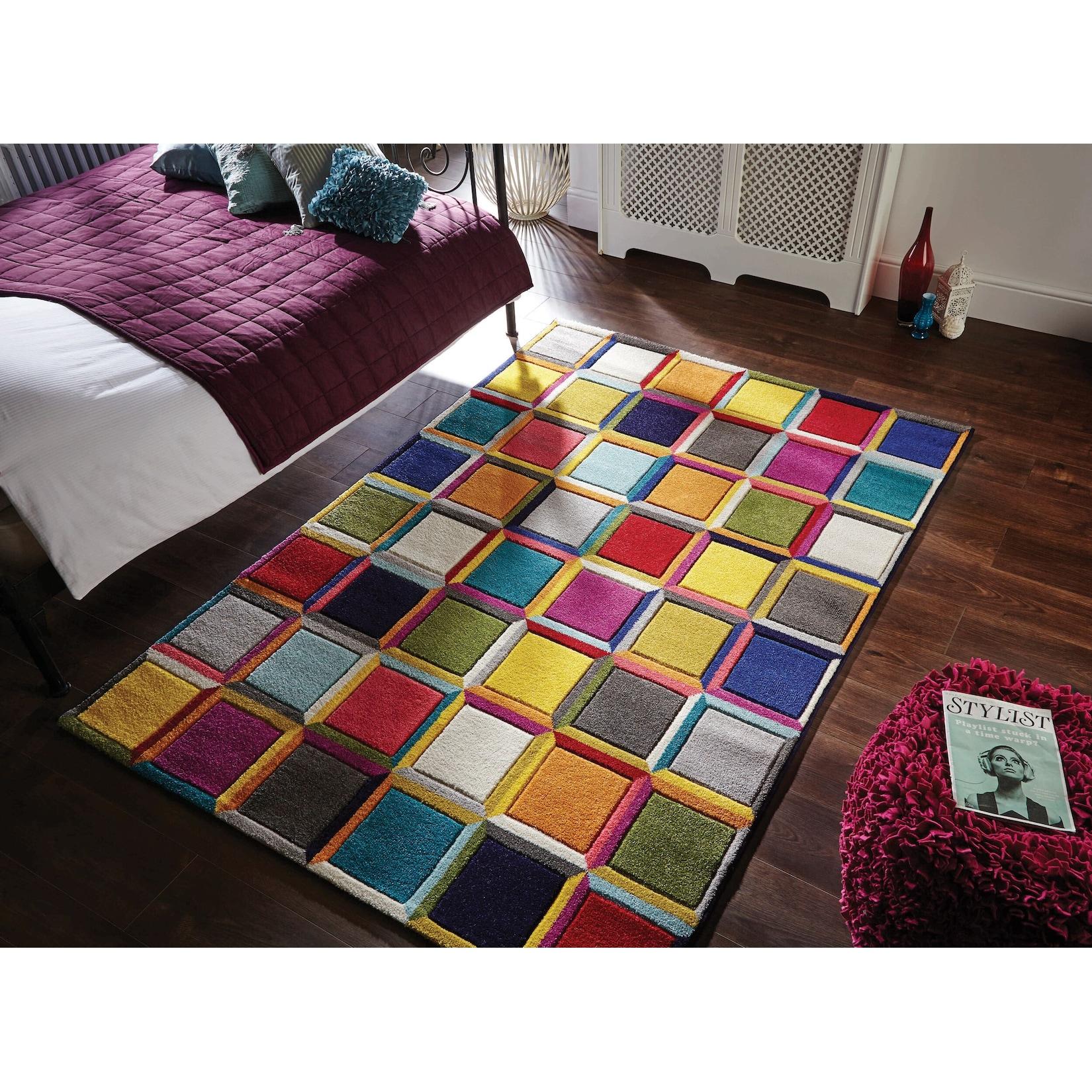 Teppich Blockmuster Bunt 200 X 290 Cm - Meon Kadima Design