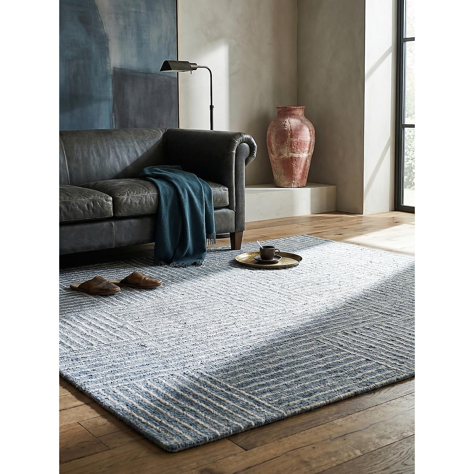 Wollteppich Kariert Blau 120 X 170 Cm - LEA Kadima Design
