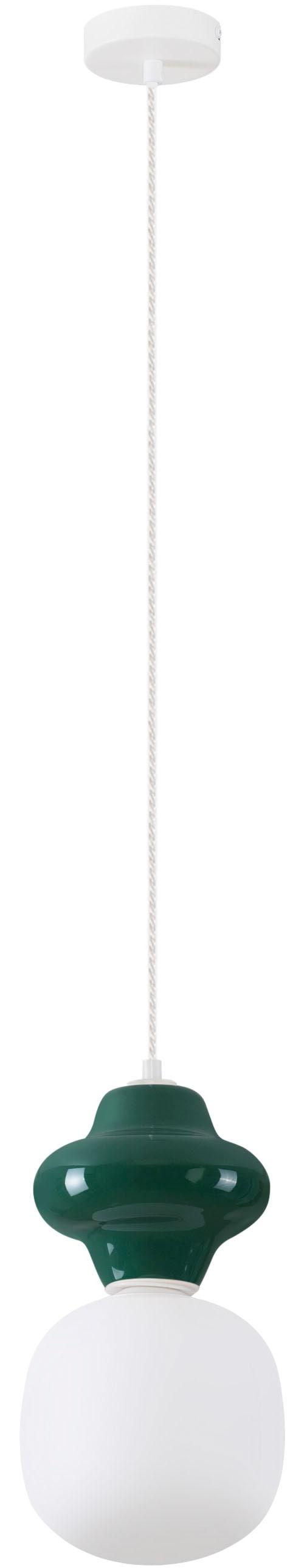 Nova Luce Pendelleuchte "Clio", GrüN (DunkelgrüN, Weiß), 1, Ø 18Cm H: 198Cm, 1 Stk., Leuchten, Pendelleuchte