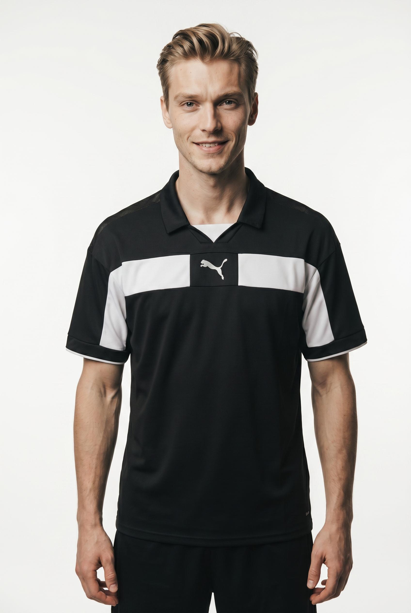 FußBalltrikot Puma "Teamclassic Match Jersey", Herren, Gr. L, Puma Schwarz, Puma Weiß, Puma Schwarz, Web, Obermaterial: 100% Polyester, Gemustert, Oversize Normal, Trikots FußBalltrikot, FußBall, Kurzarm, Sportlicher Stil, Aus Polyester