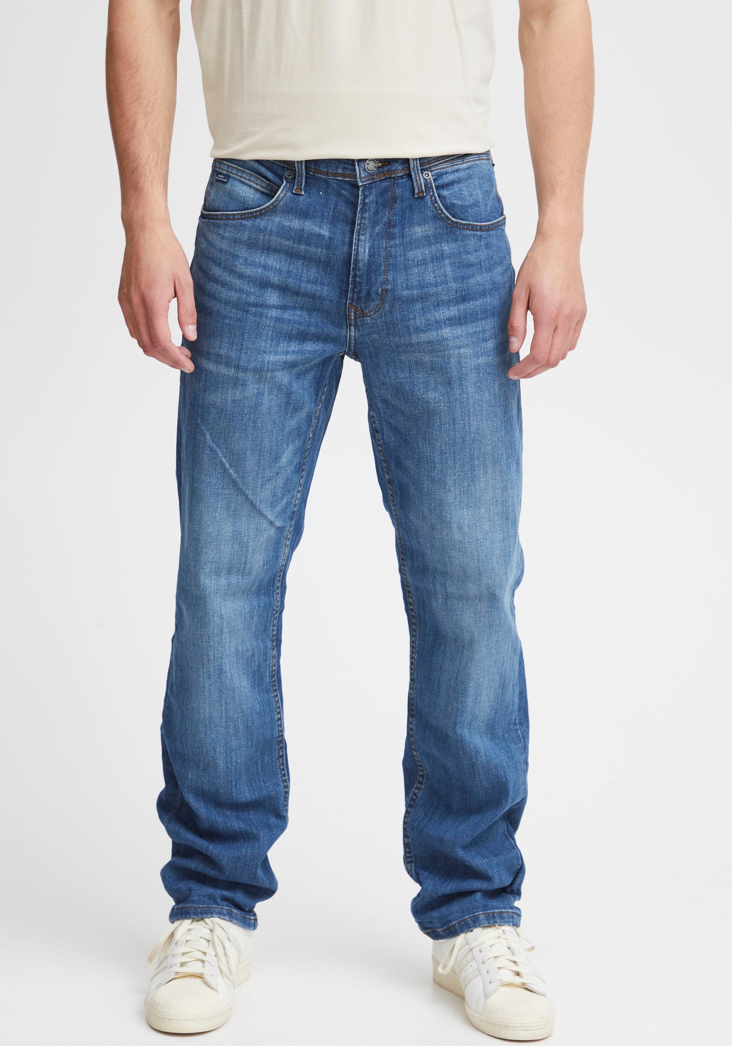 Regular-Fit-Jeans Blend "Bl-Rock Fit", Herren, Gr. 38, LäNge 32, Blau (Middle Blau), Denim/Jeans, Obermaterial: 98% Baumwolle, 2% Elasthan, Abriebeffekte, Regular Fit, Jeans, Baumwollmischung Mit Elasthan, Regular Fit, Elastisches Denim