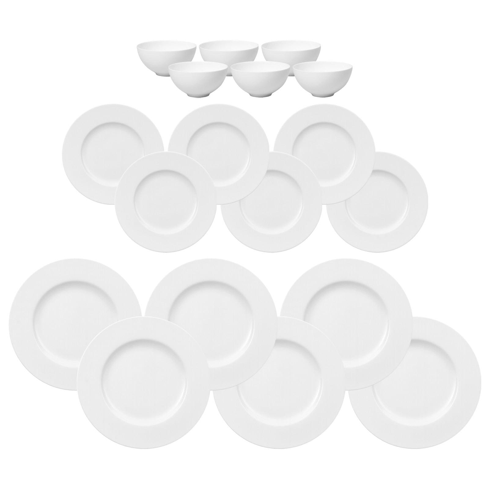 Geschirr-Set Villeroy & Boch "Tafelservice Royal Weiß", Weiß, 18, Porzellan, Geschirr-Sets, Geschirr-Set, SpüLmaschinengeeignet, Mikrowellenfest