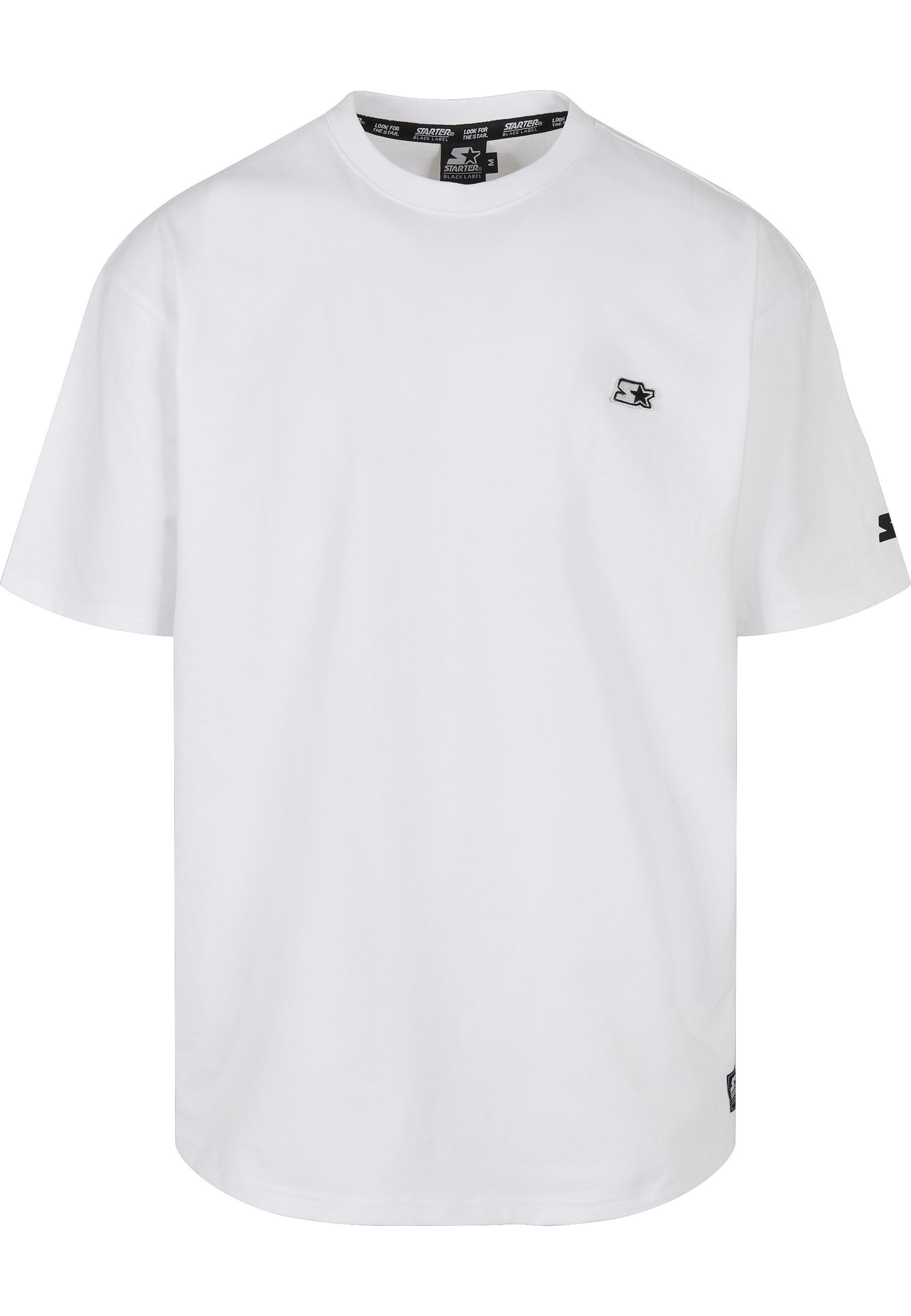 T-Shirt Starter Black Label "Starter Black Label Herren Starter Essential Oversize Tee", Herren, Gr. Xl, Weiß, 100% Baumwolle, Bedruckt, Oversize, Rundhals, Shirts T-Shirt