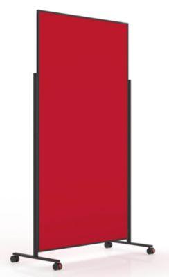 Magnetoplan Mobile Moderationstafel Variopin Black, Hoch-/Querformat, 2-Seitig Nutzbar, B 1000 X H 1800 Mm, Filz/Aluminium, Rot/Schwarz