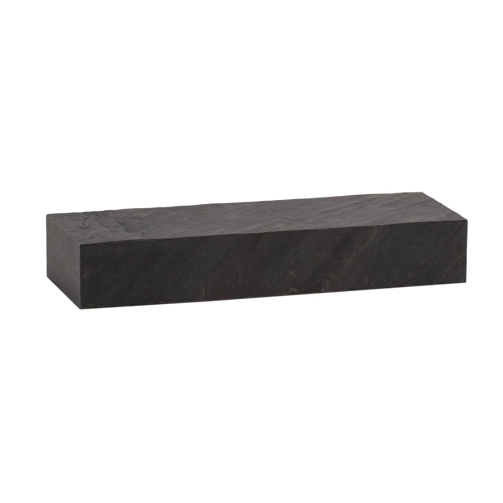 Wandregal Mango Massivholz Steinoptik Rechteckig Modern, Grau 60X20X10 Cm