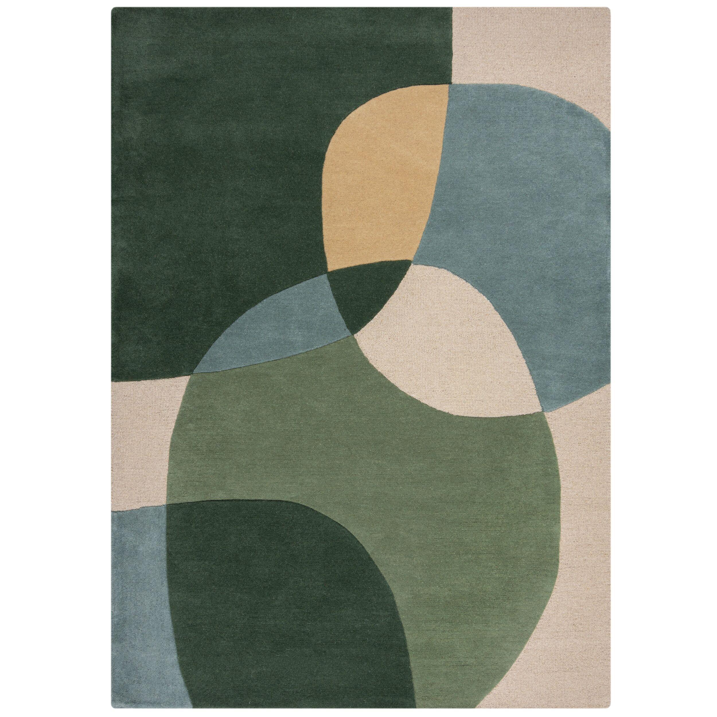Wollteppich Aire, Abstrakt, Aus Wolle, GrüN, 120 X 170 Cm