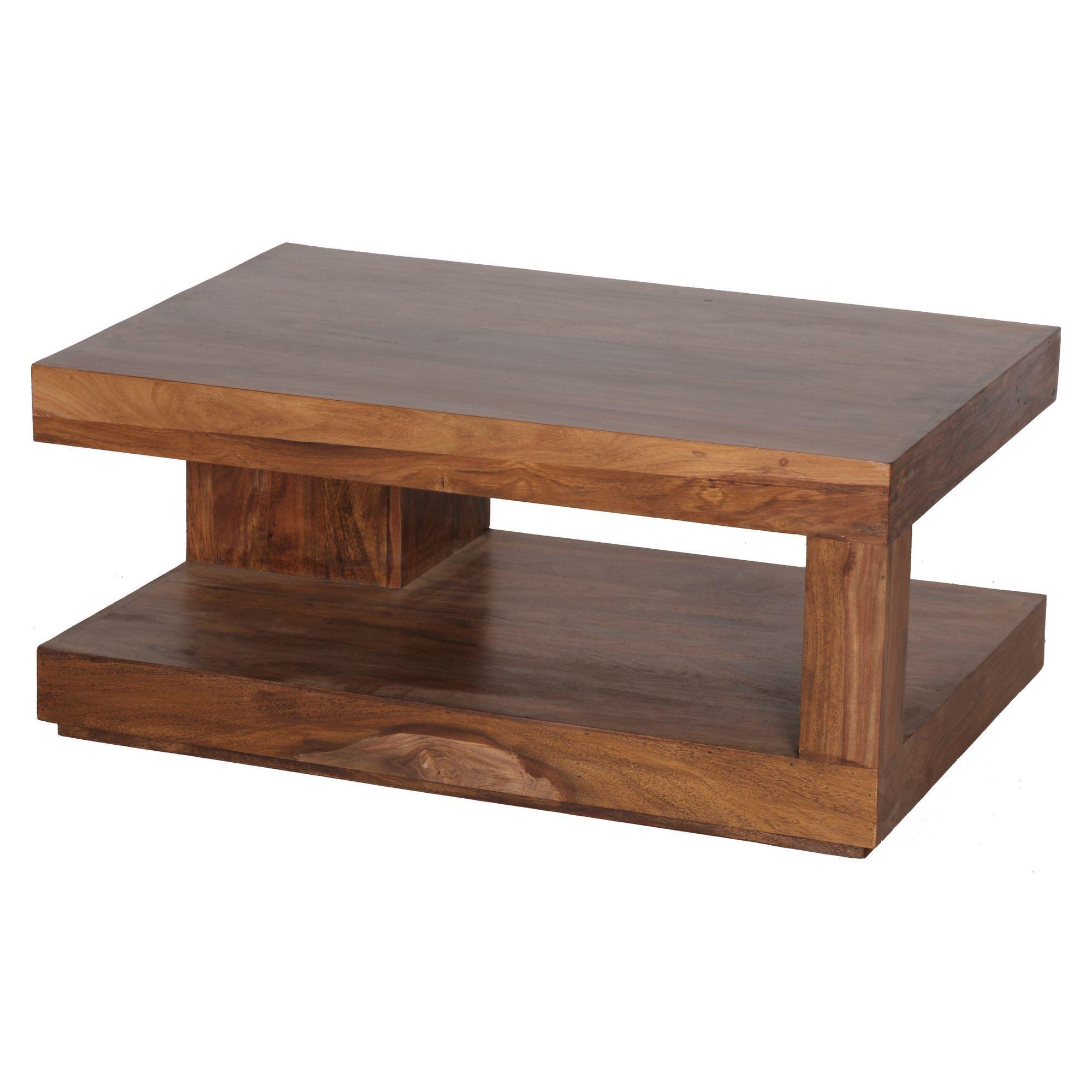 Couchtisch Sheesham Massivholz, 90X60 Cm, Einzigartige Maserung, 30 Kg Belastbarkeit
